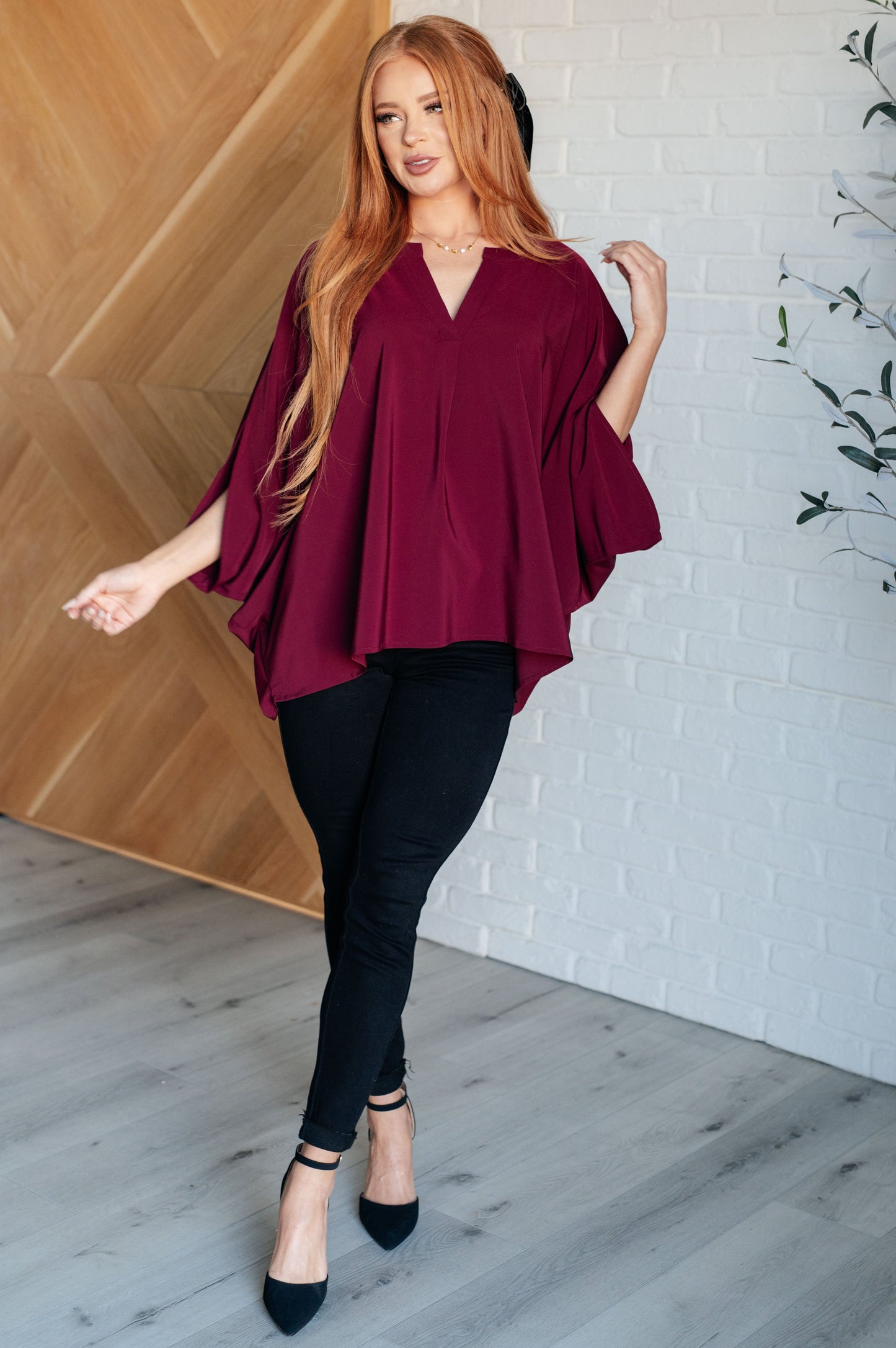 Universal Philosophy Blouse in Wine MadreForte LLC