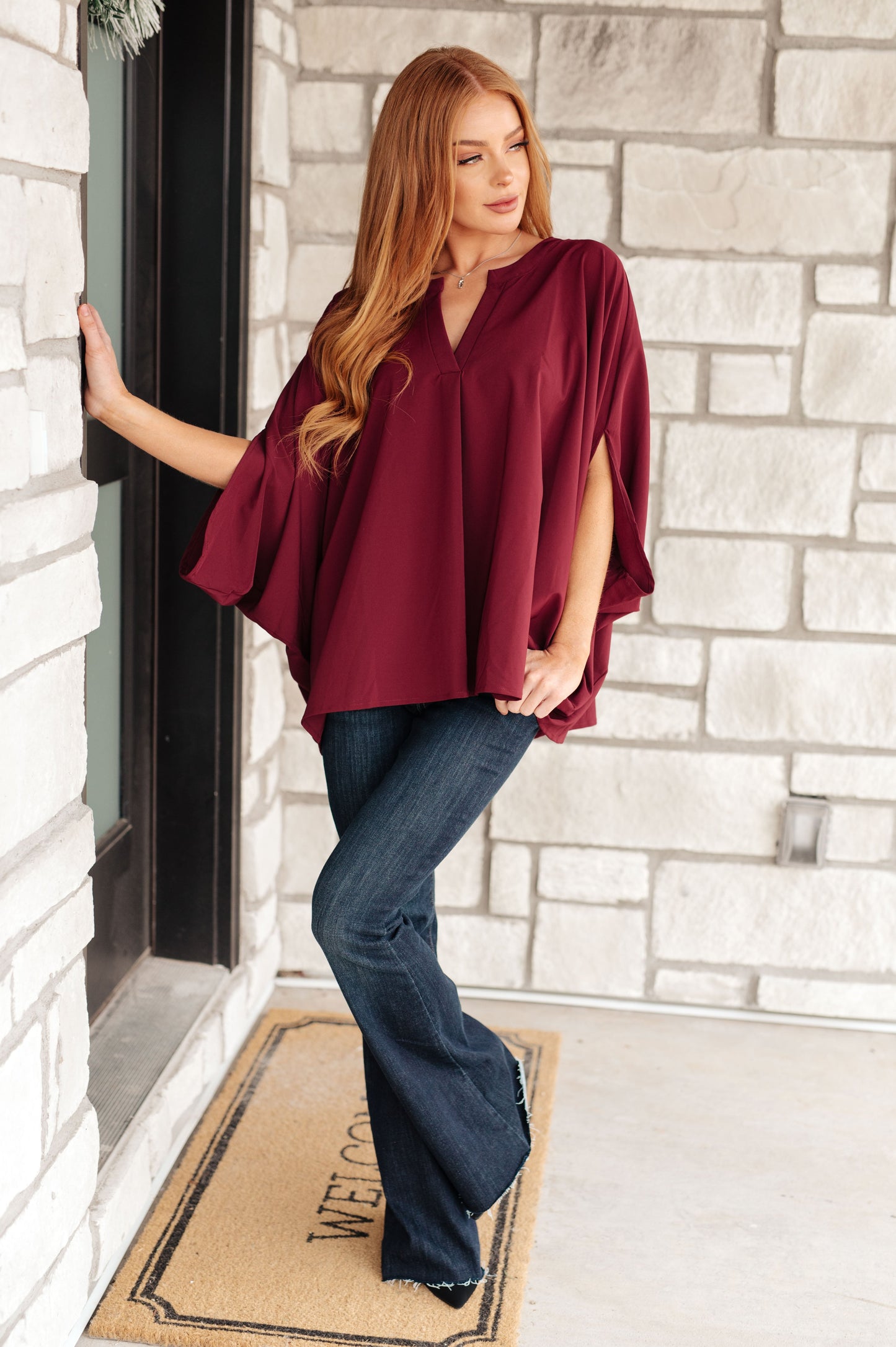 Universal Philosophy Blouse in Wine MadreForte LLC