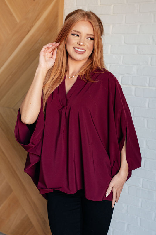 Universal Philosophy Blouse in Wine MadreForte LLC