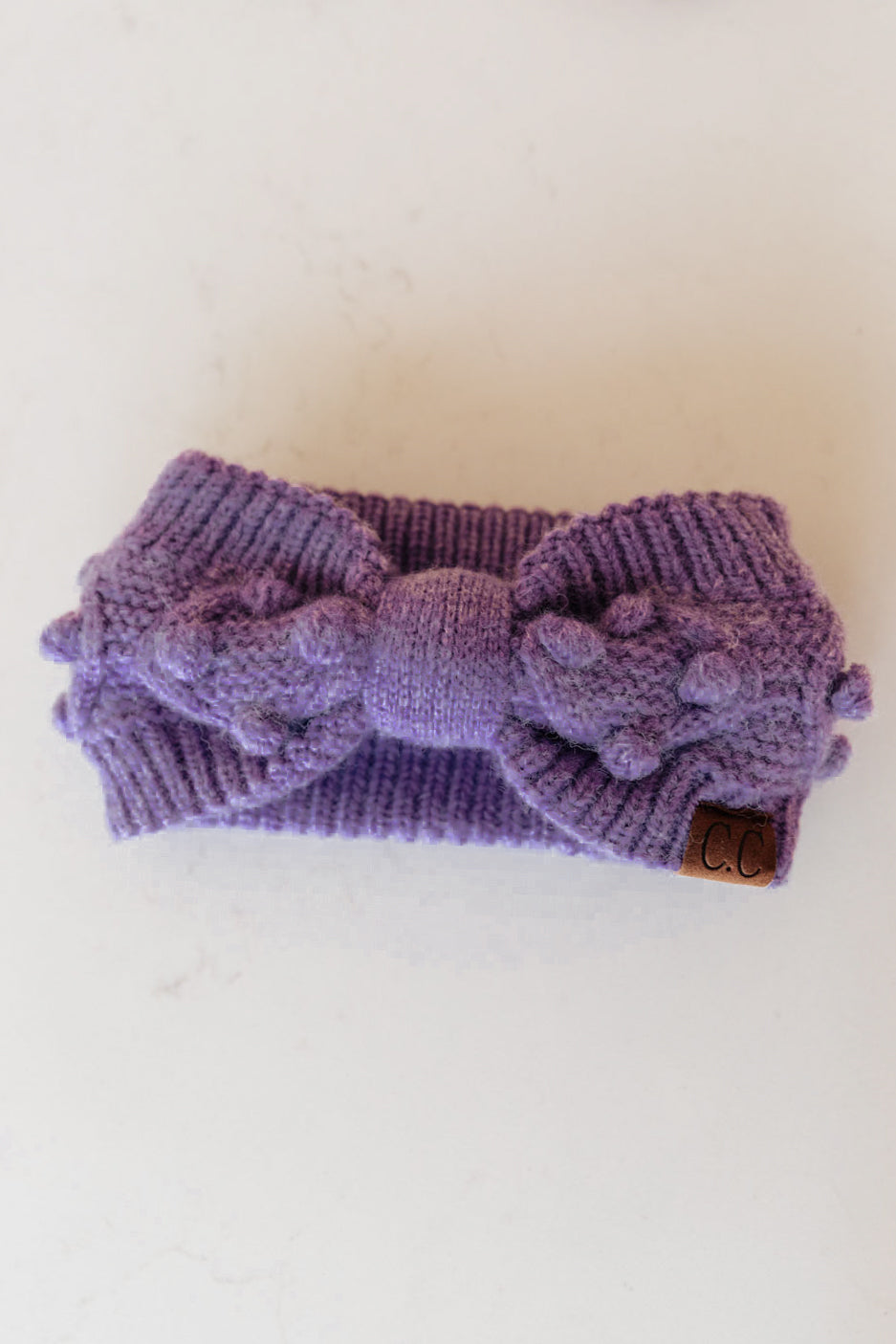 Pom Knit Head Wrap In Periwinkle MadreForte LLC