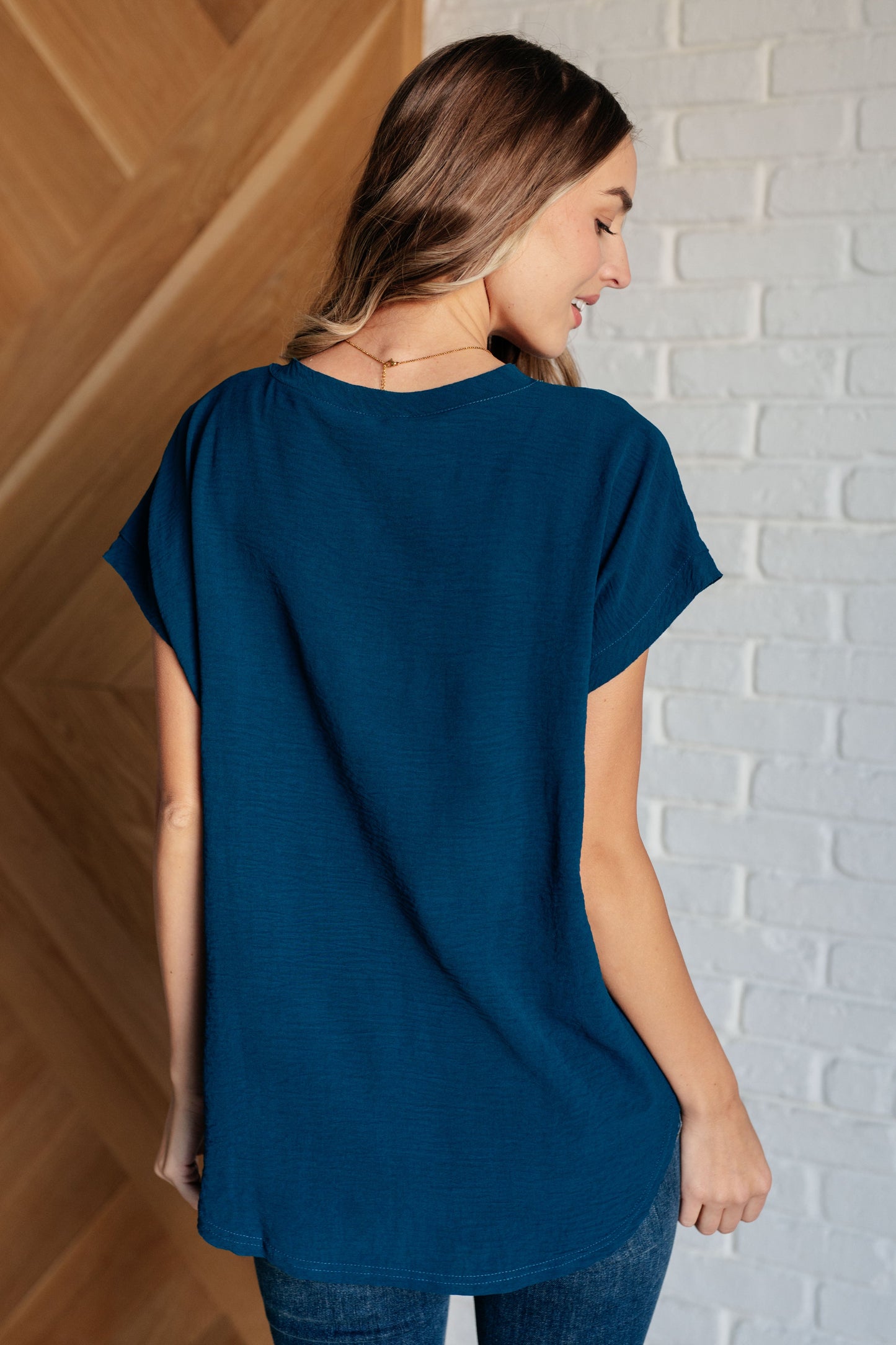 Very Much Needed V-Neck Top in Teal MadreForte LLC