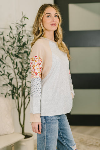 Wondering Aloud Patchwork Long Sleeve Top- 3/3/2026