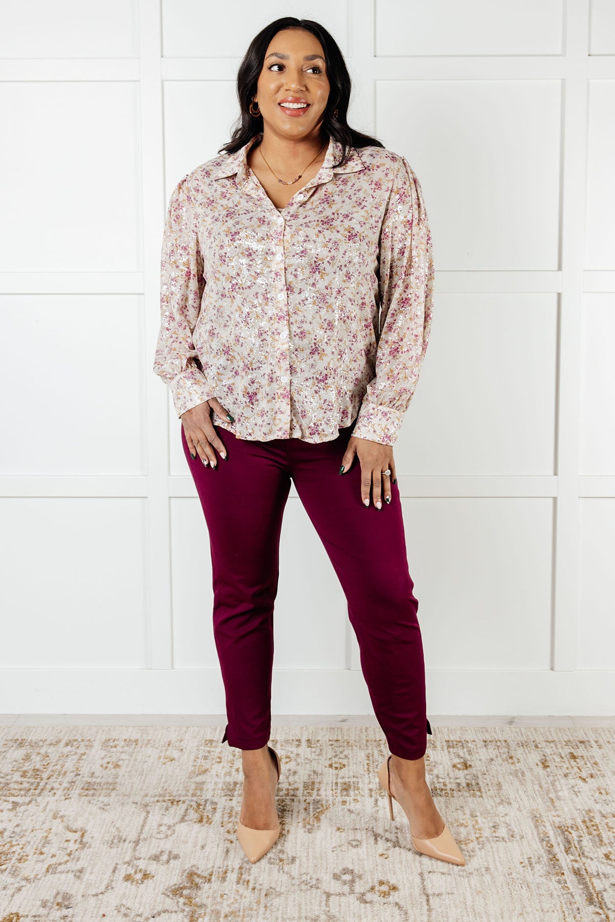 You and I Connect Floral Button Up Blouse MadreForte LLC