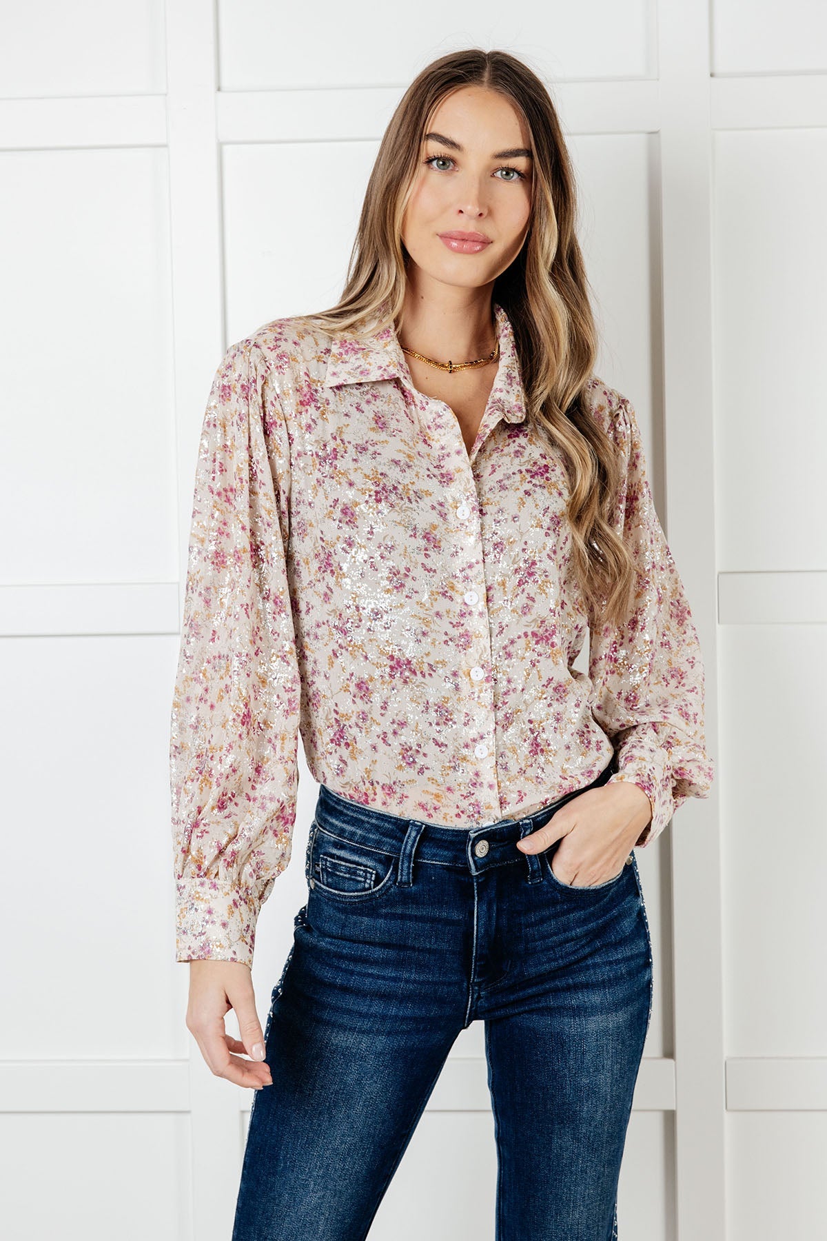 You and I Connect Floral Button Up Blouse MadreForte LLC