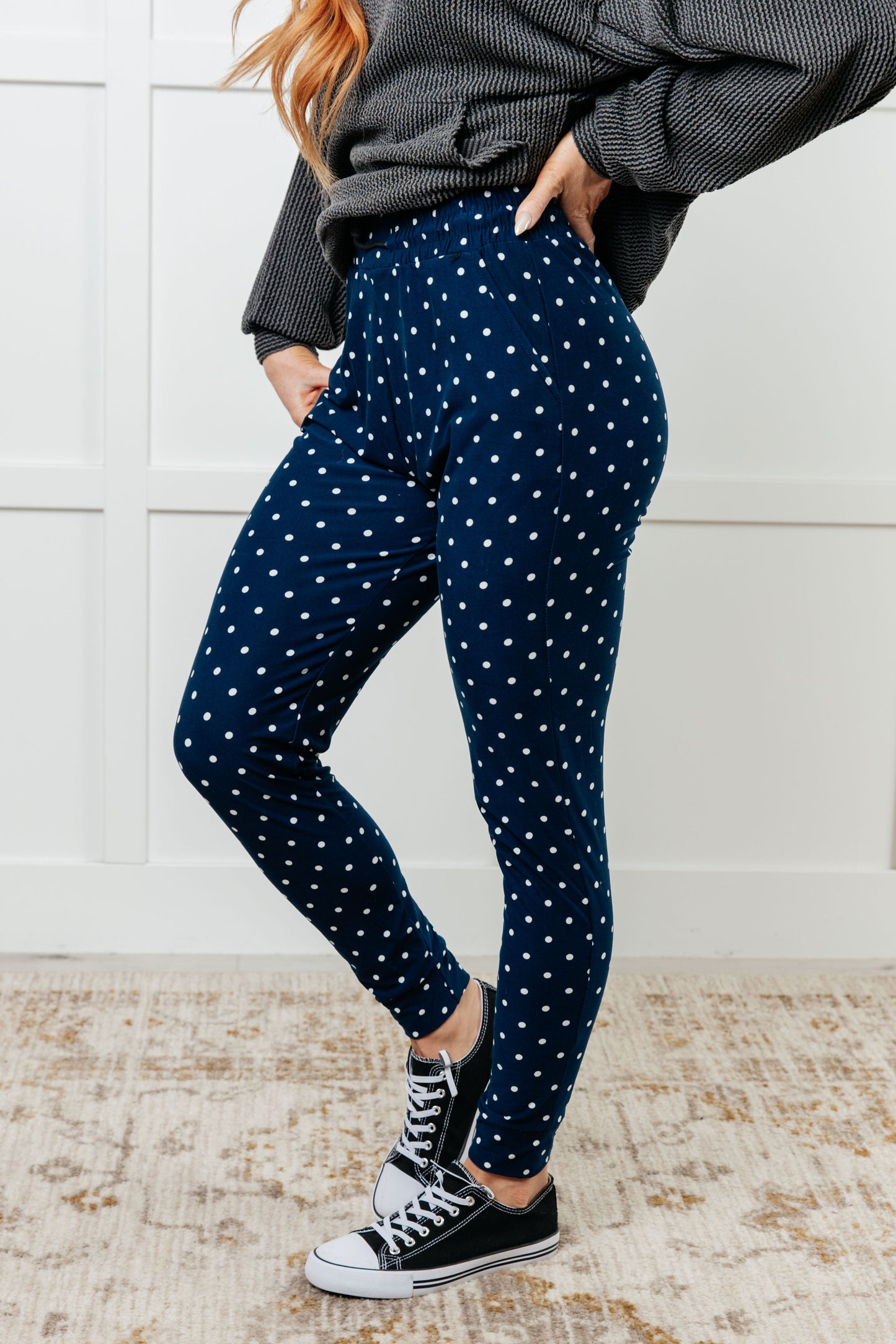 Your New Favorite Joggers in White Polka Dot MadreForte LLC