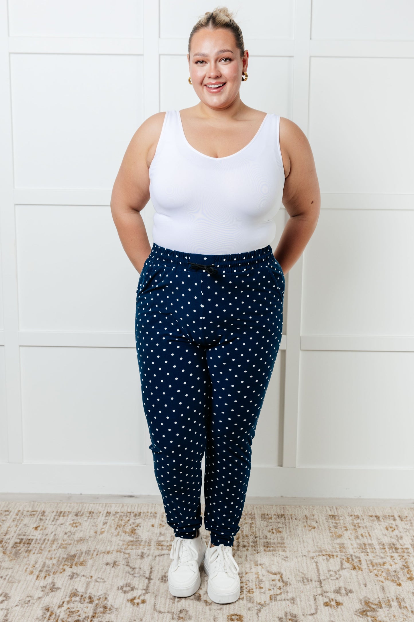 Your New Favorite Joggers in White Polka Dot MadreForte LLC