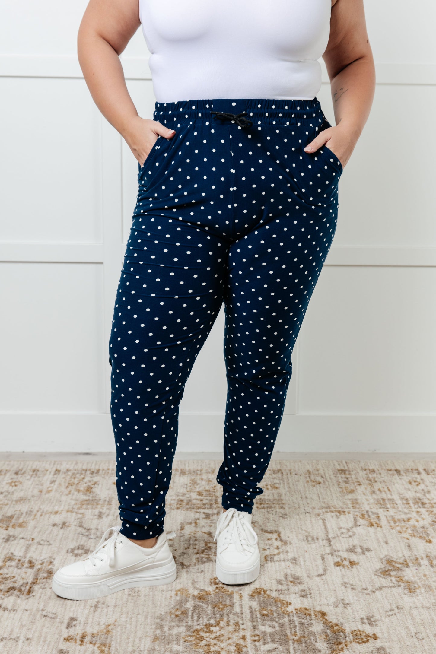 Your New Favorite Joggers in White Polka Dot MadreForte LLC