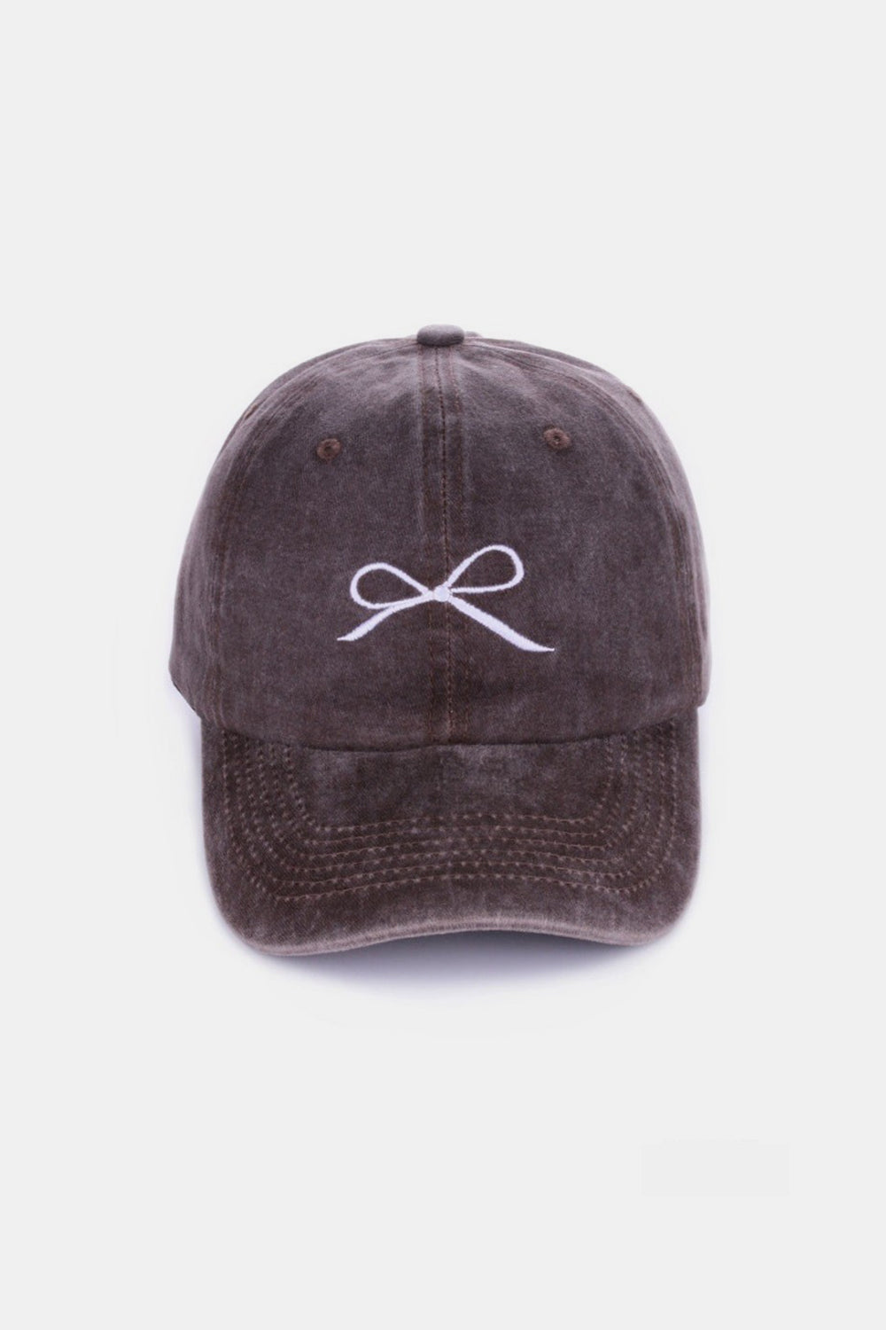 Zenana Bow Embroidered Washed Cotton Caps MadreForte LLC