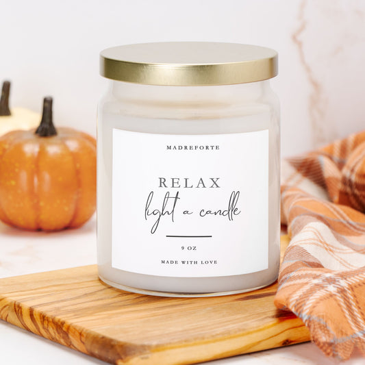 Relax, Candle Apothecary Jar 9oz