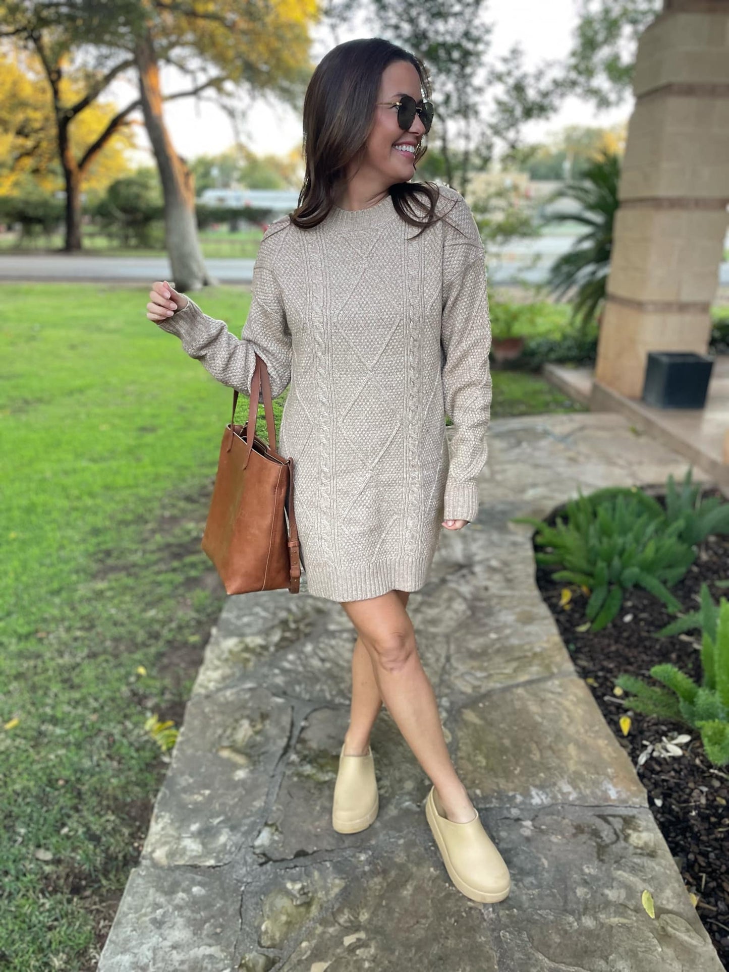 PREORDER: So Delightful Cable Knit Sweater Dress in Four Colors MadreForte LLC