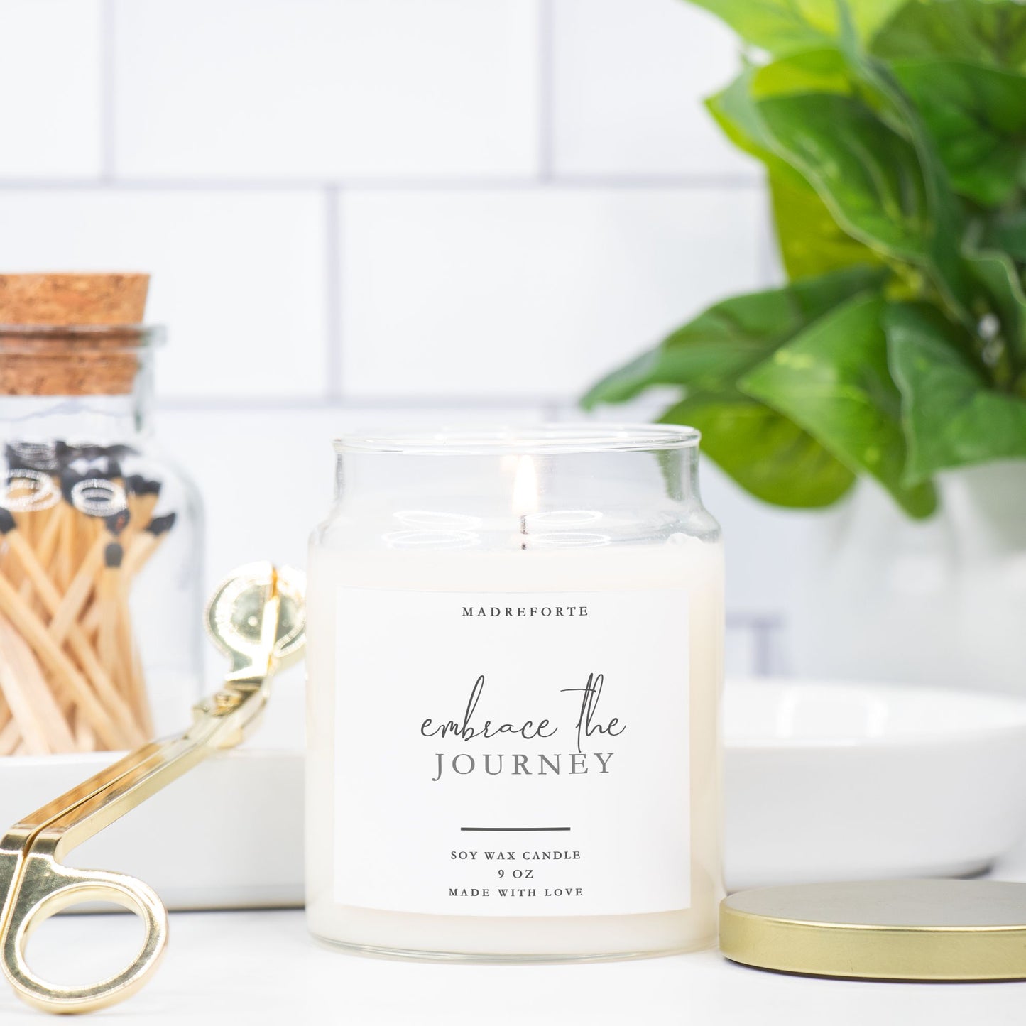 Embrace The Journey, Candle Apothecary Jar 9oz MadreForte LLC