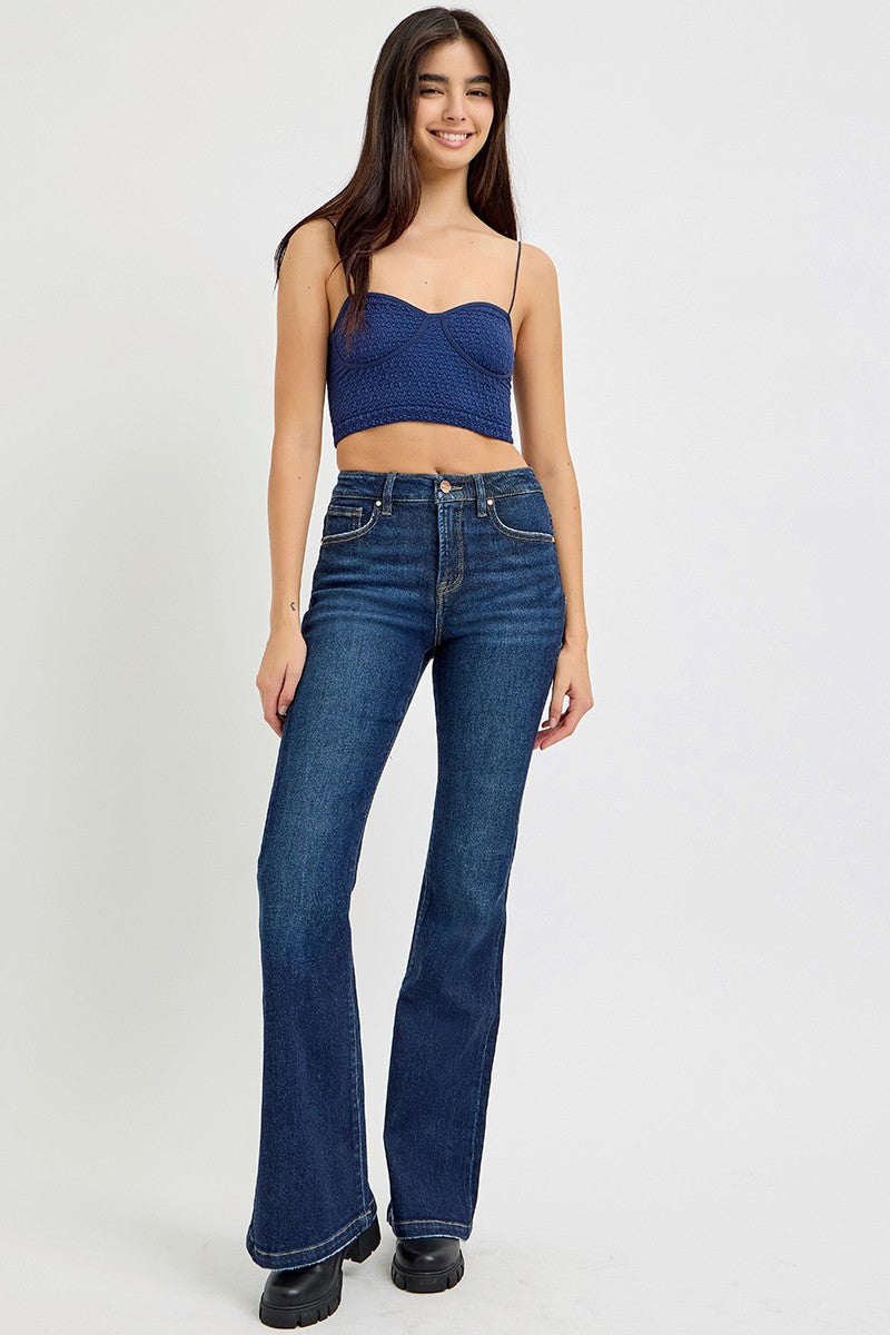 RISEN Full Size High Rise Flare Jeans with Pockets MadreForte LLC