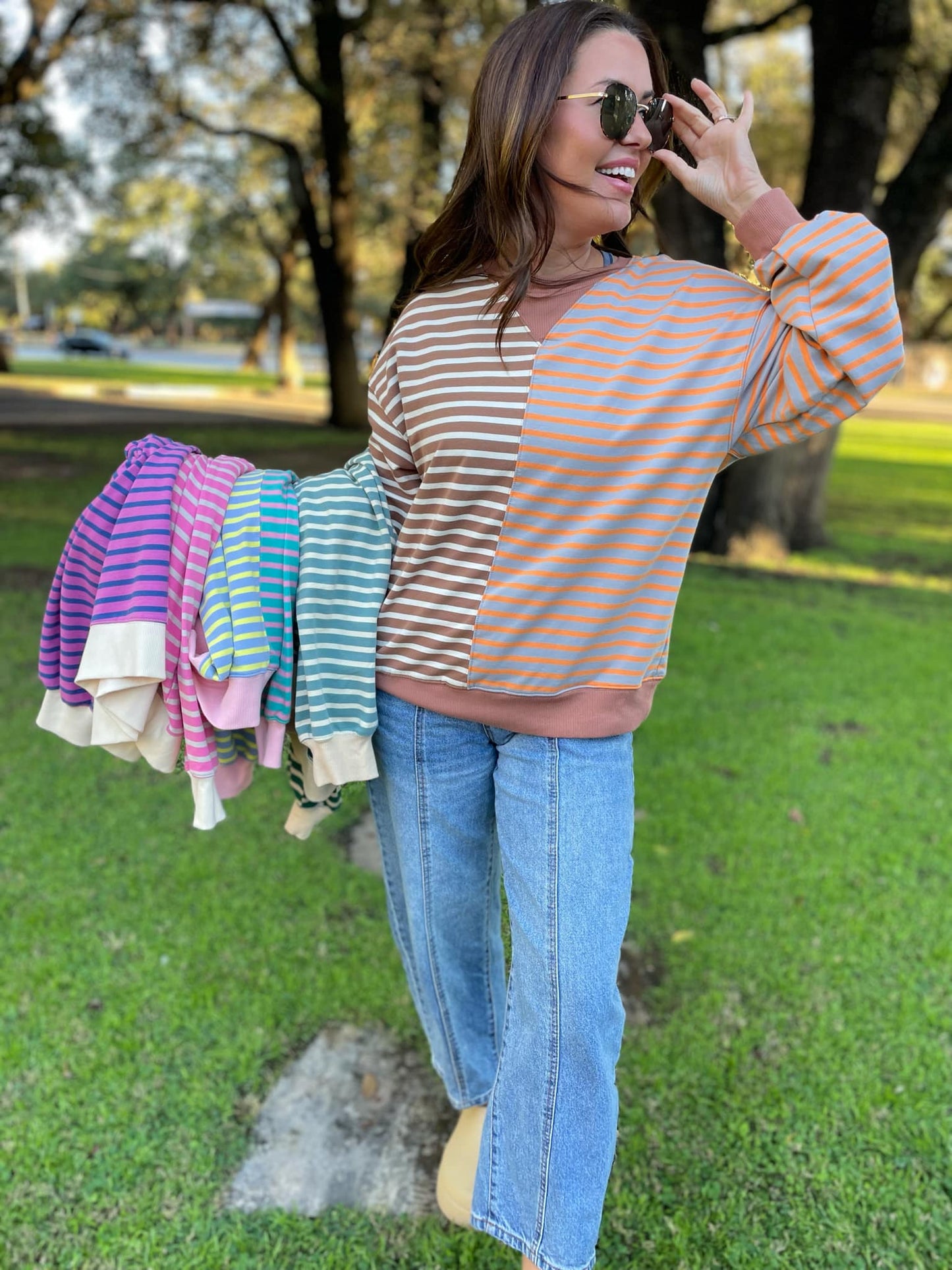 PREORDER: Step By Step Stripe Sweatshirt in Four Colors MadreForte LLC