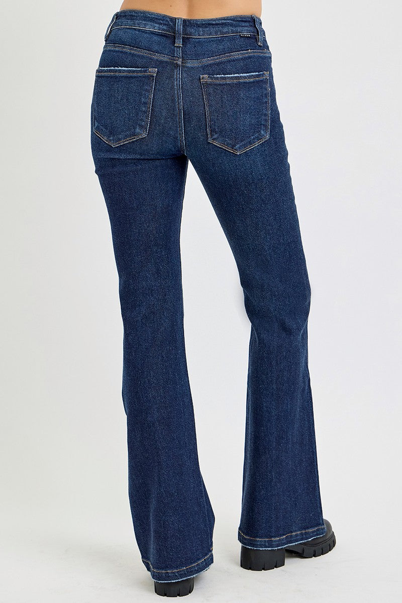 RISEN Full Size High Rise Flare Jeans with Pockets MadreForte LLC