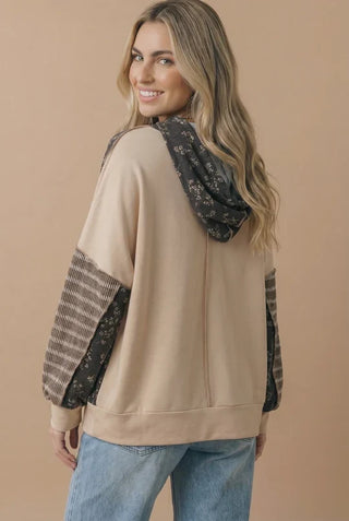 Creatively Cozy Color Block Hooded Pullover