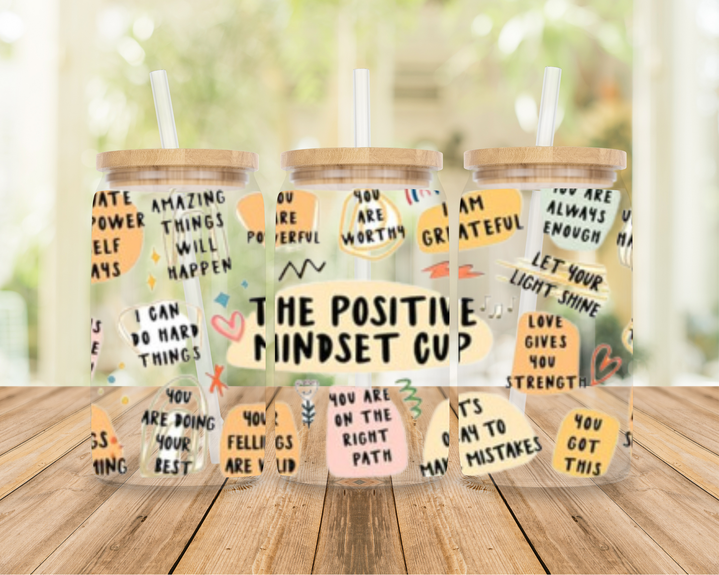 Positive Mindset | Sipper Glass, 16oz MadreForte LLC