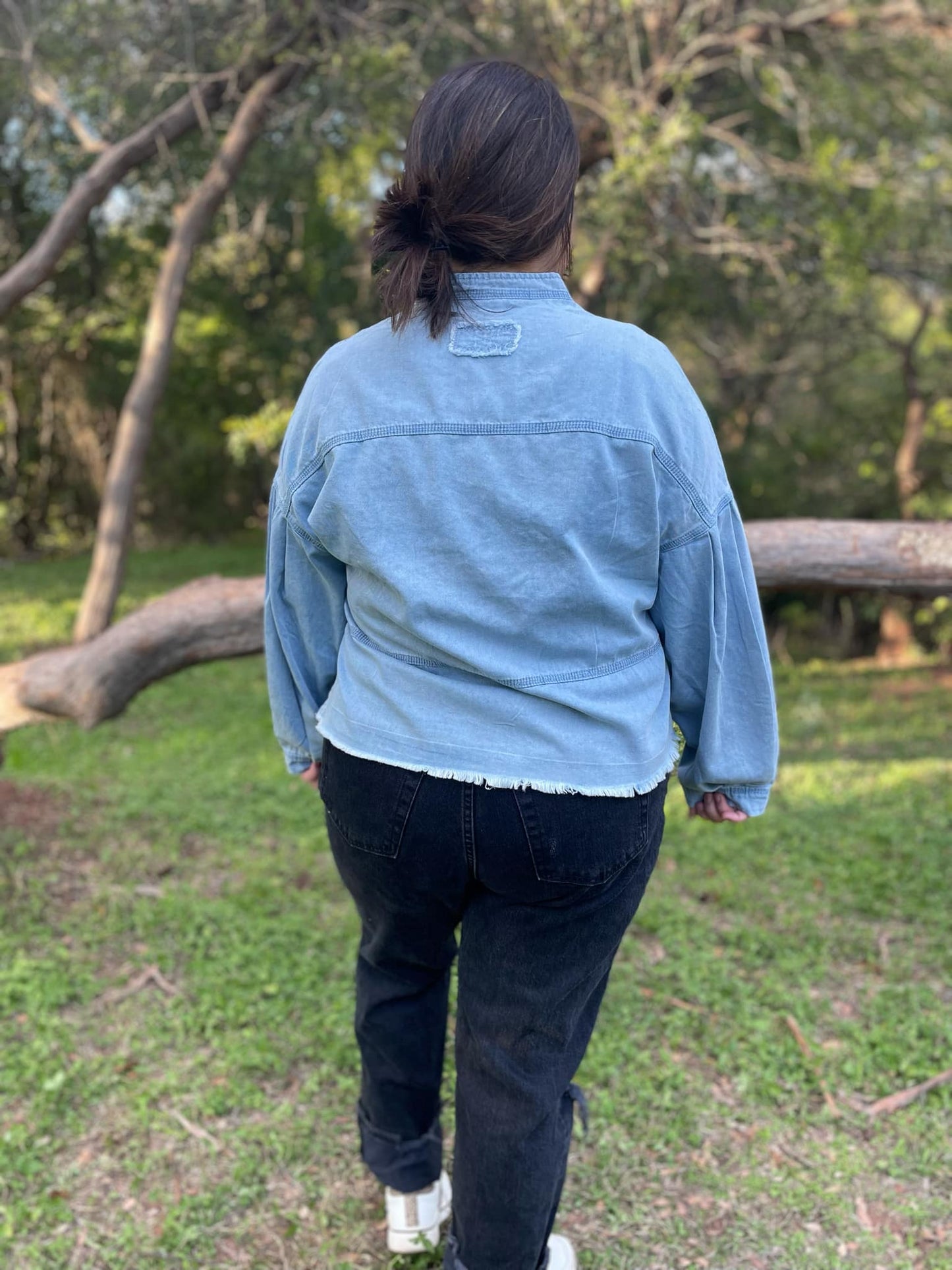 PREORDER: Dylan Denim Blouse MadreForte LLC