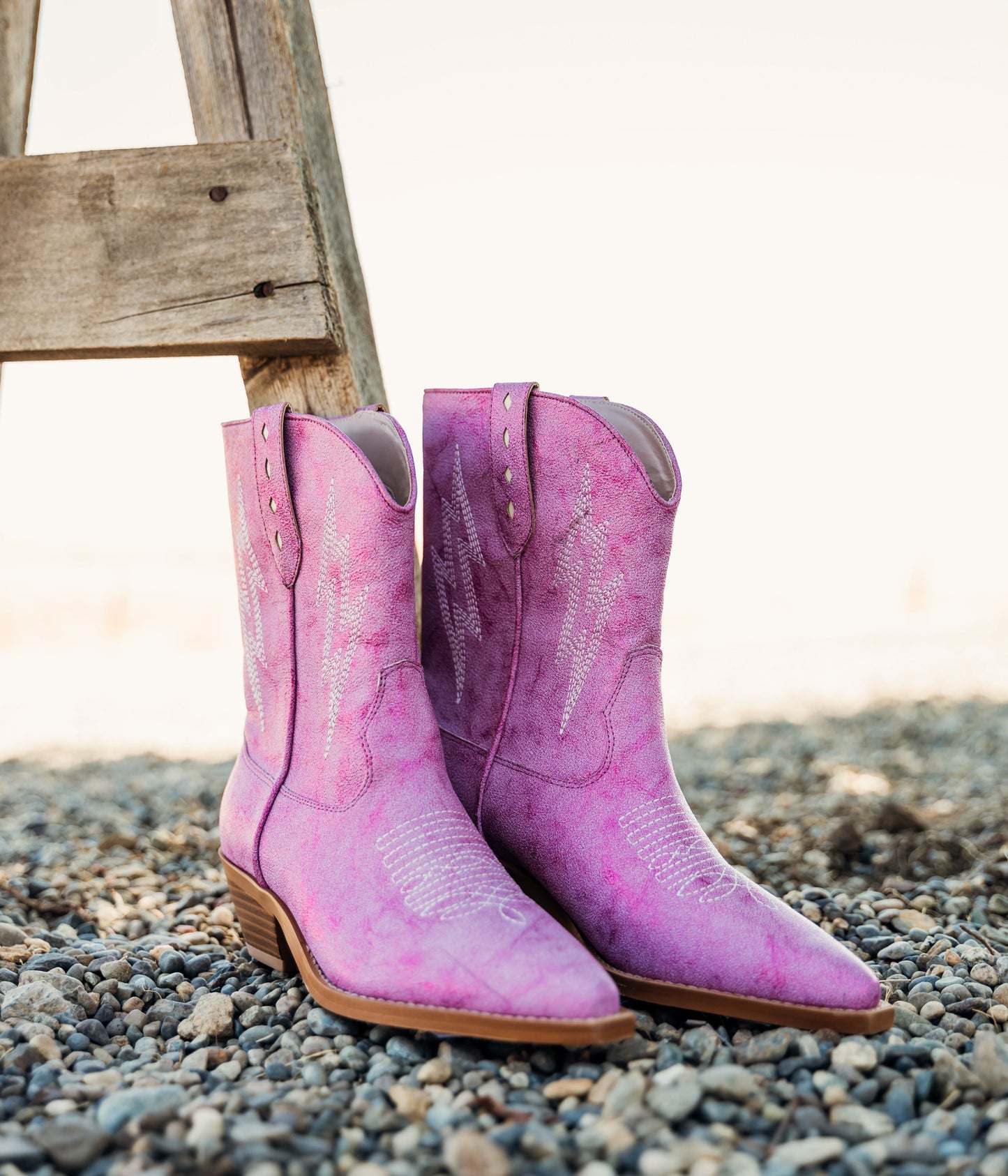 Bowie Metallic Boot in Pink MadreForte LLC