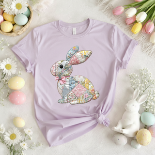Funny Rabbit Faux Embroidery| T-Shirt