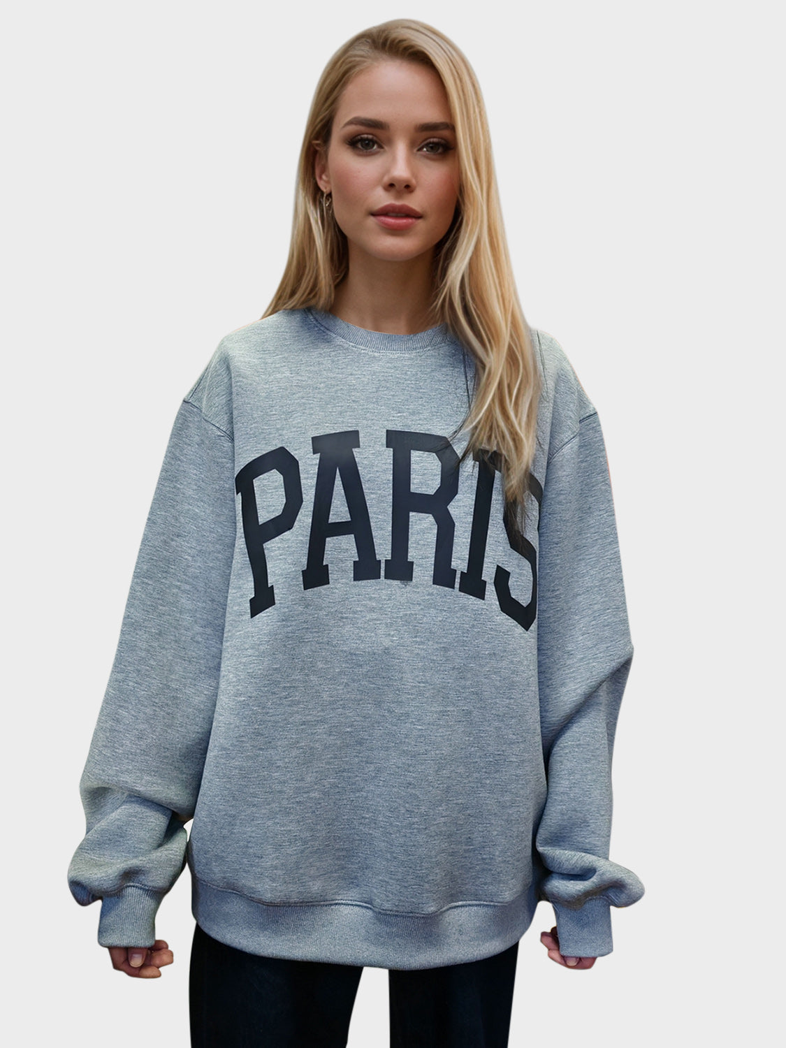 Basic Bae PARIS Round Neck Long Sleeve Air Scuba Sweatshirt MadreForte LLC