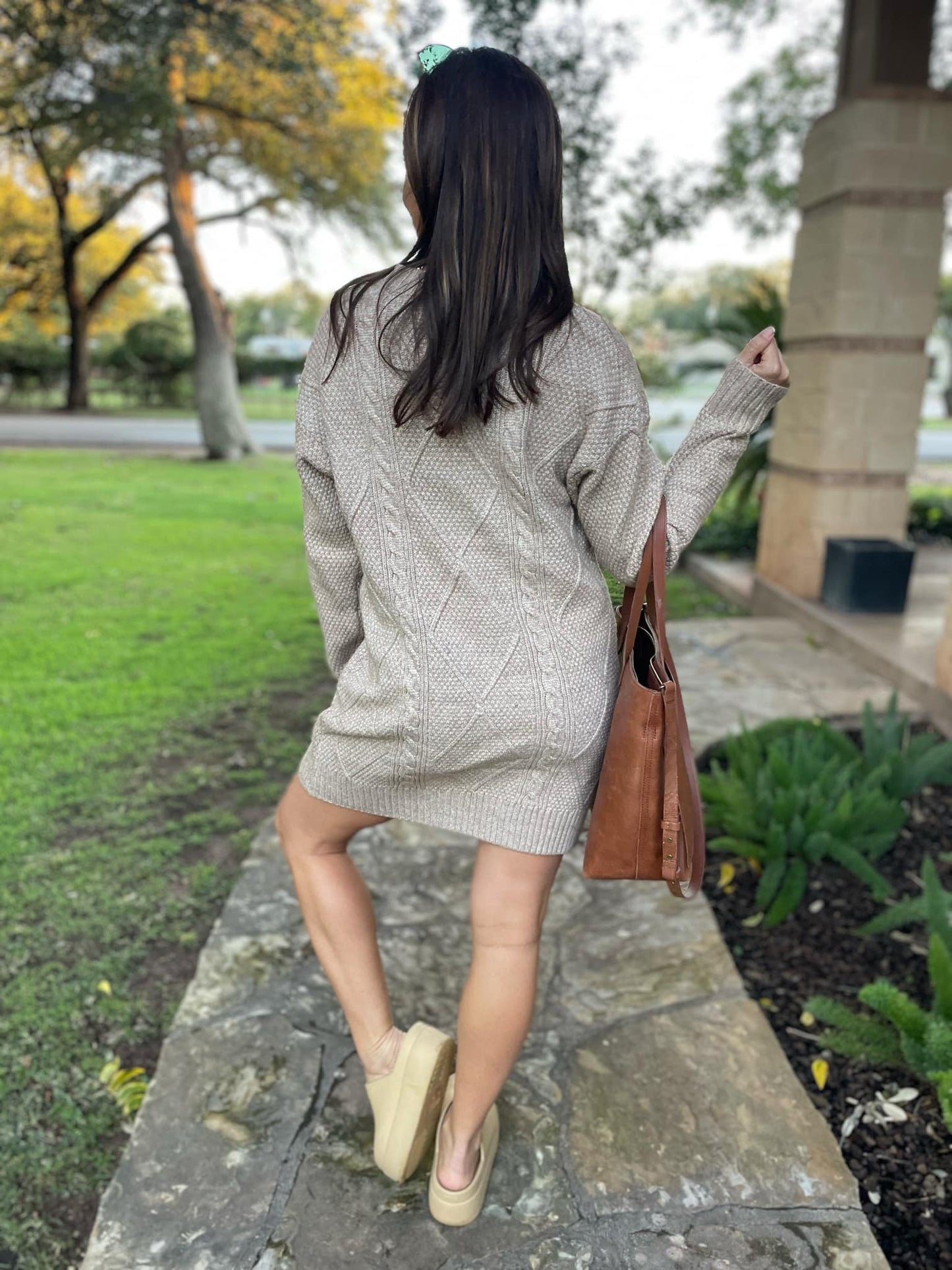 PREORDER: So Delightful Cable Knit Sweater Dress in Four Colors MadreForte LLC