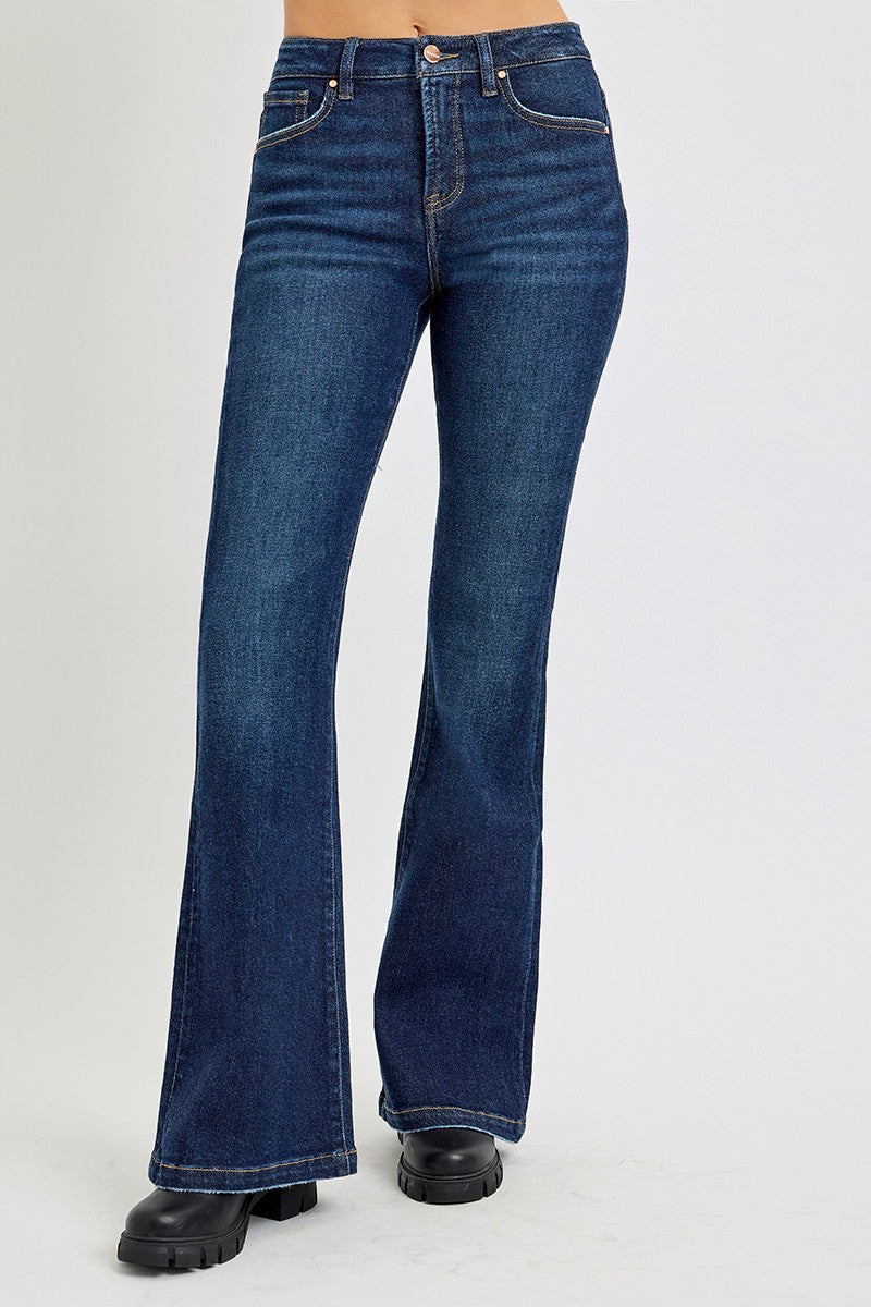 RISEN Full Size High Rise Flare Jeans with Pockets MadreForte LLC