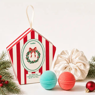 Christmas Bath Bomb Gift Set – Wreath Stocking Stuffer Box
