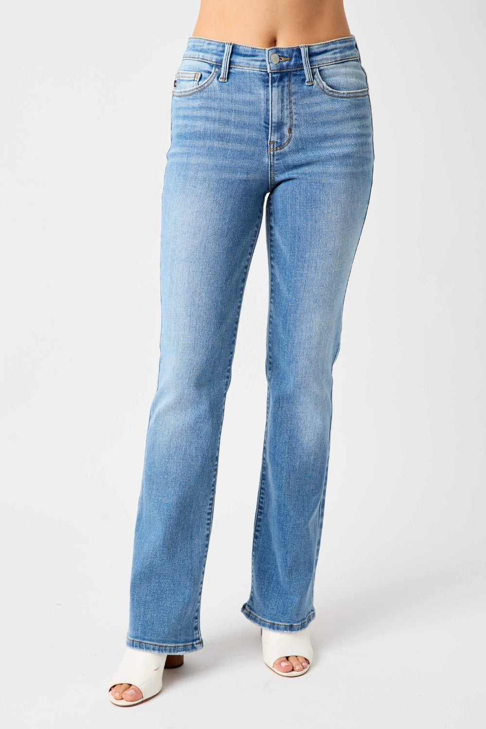 Judy Blue Full Size Mid-Rise Waist Straight Jeans MadreForte LLC