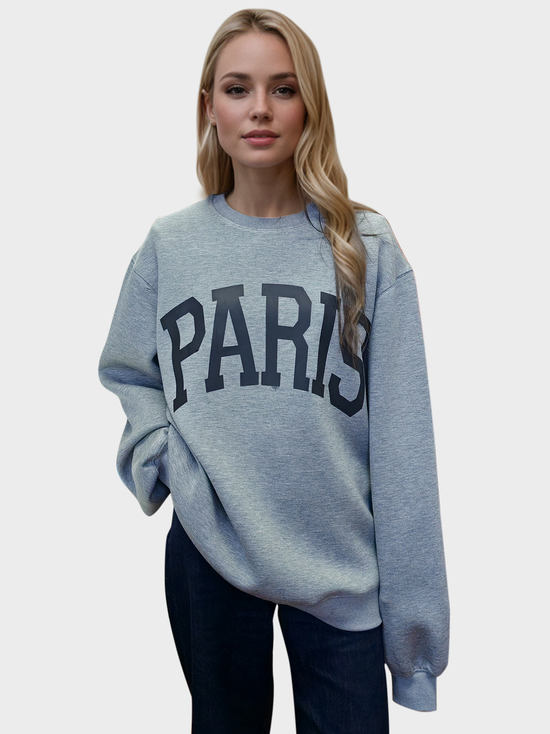 Basic Bae PARIS Round Neck Long Sleeve Air Scuba Sweatshirt MadreForte LLC