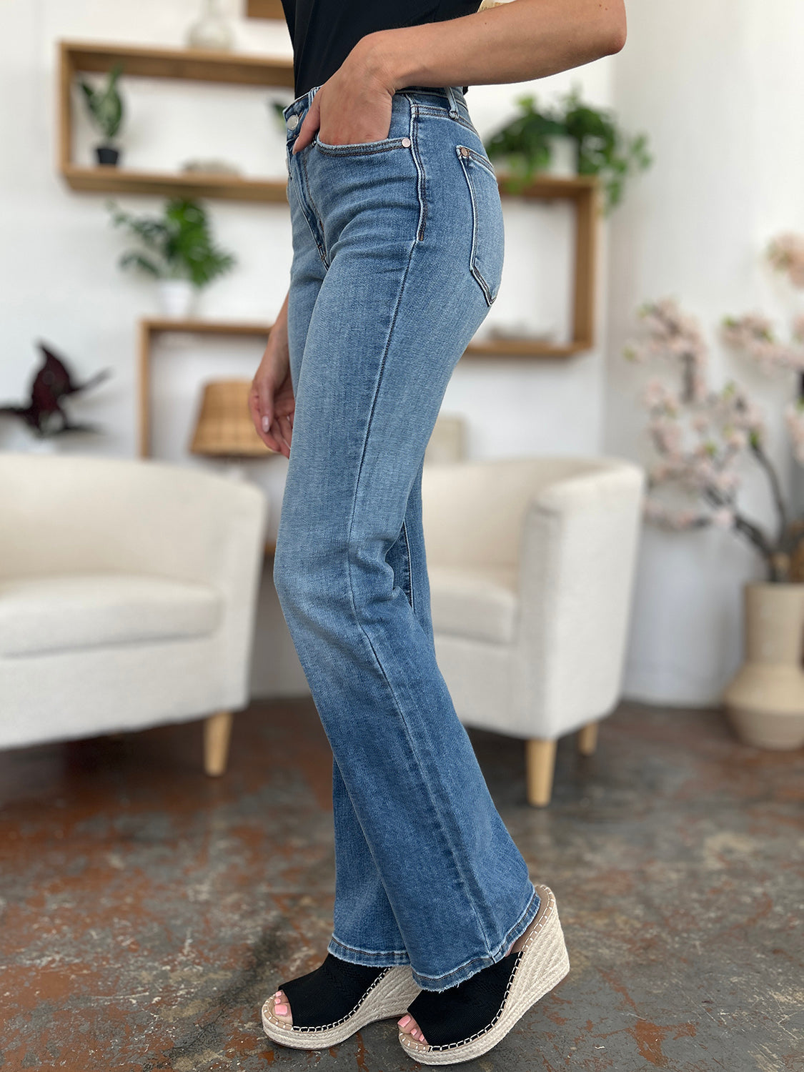 Judy Blue Full Size Mid-Rise Waist Straight Jeans MadreForte LLC