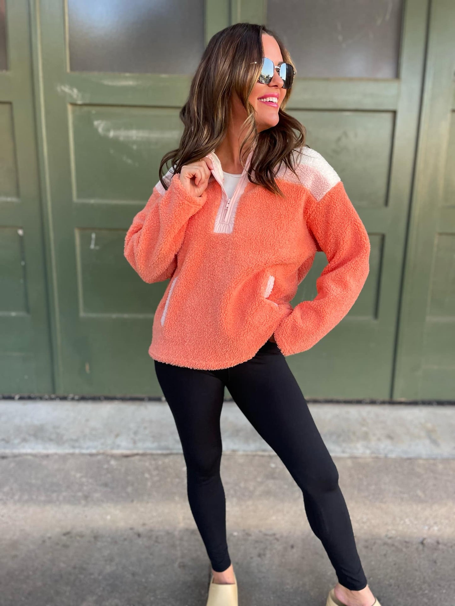 PREORDER: Half Zip Fleece Pullover in Sherbet MadreForte LLC