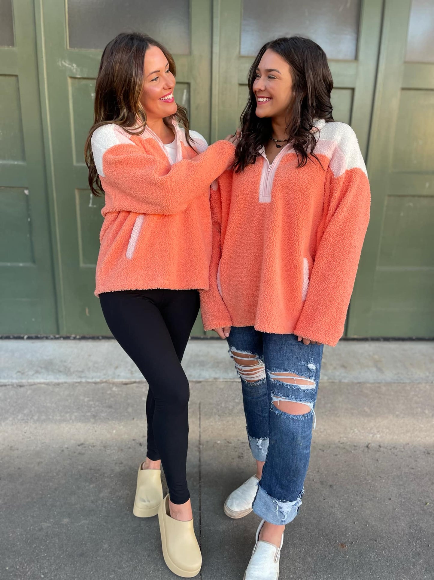 PREORDER: Half Zip Fleece Pullover in Sherbet MadreForte LLC