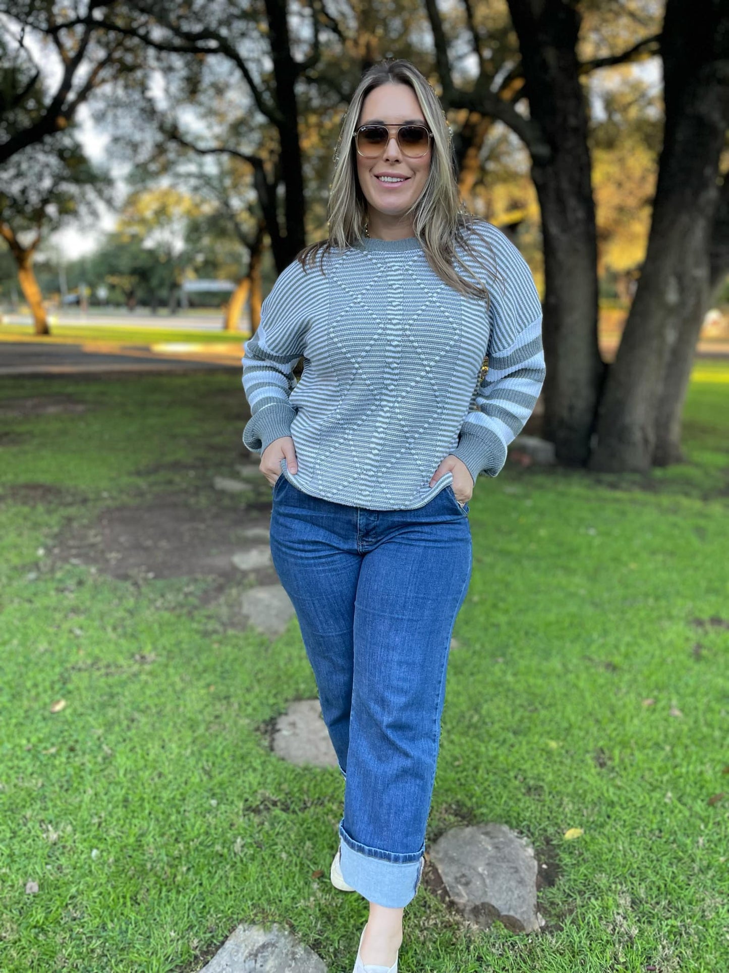 PREORDER: Aspen Striped Sleeve Sweater in Four Colors MadreForte LLC