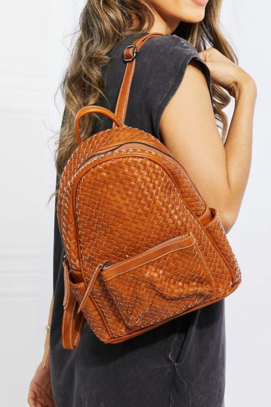 SHOMICO Certainly Chic Faux Leather Woven Backpack MadreForte LLC