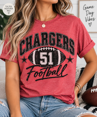 Custom Team Football Number Graphic Tee