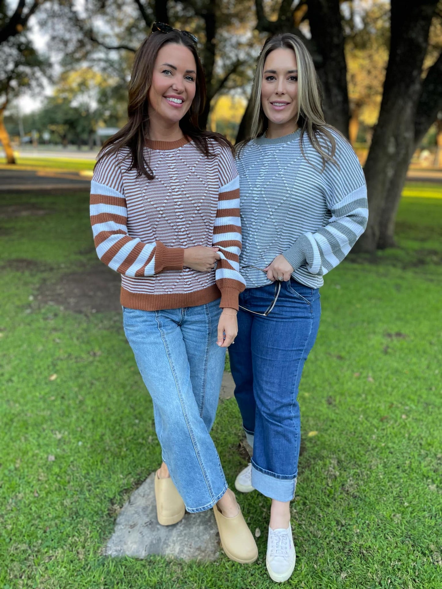 PREORDER: Aspen Striped Sleeve Sweater in Four Colors MadreForte LLC