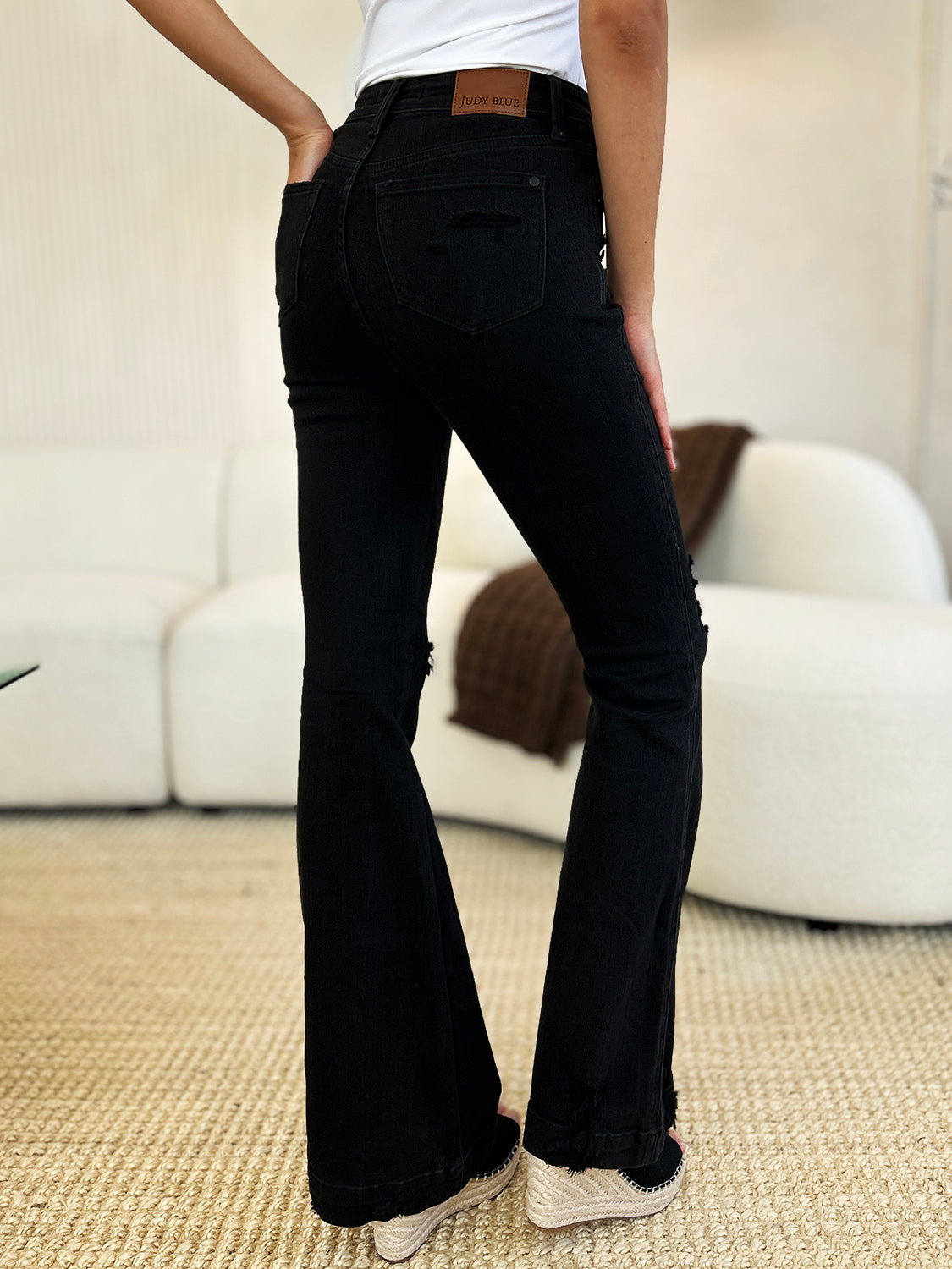 Judy Blue Full Size High Waist Distressed Flare Jeans MadreForte LLC