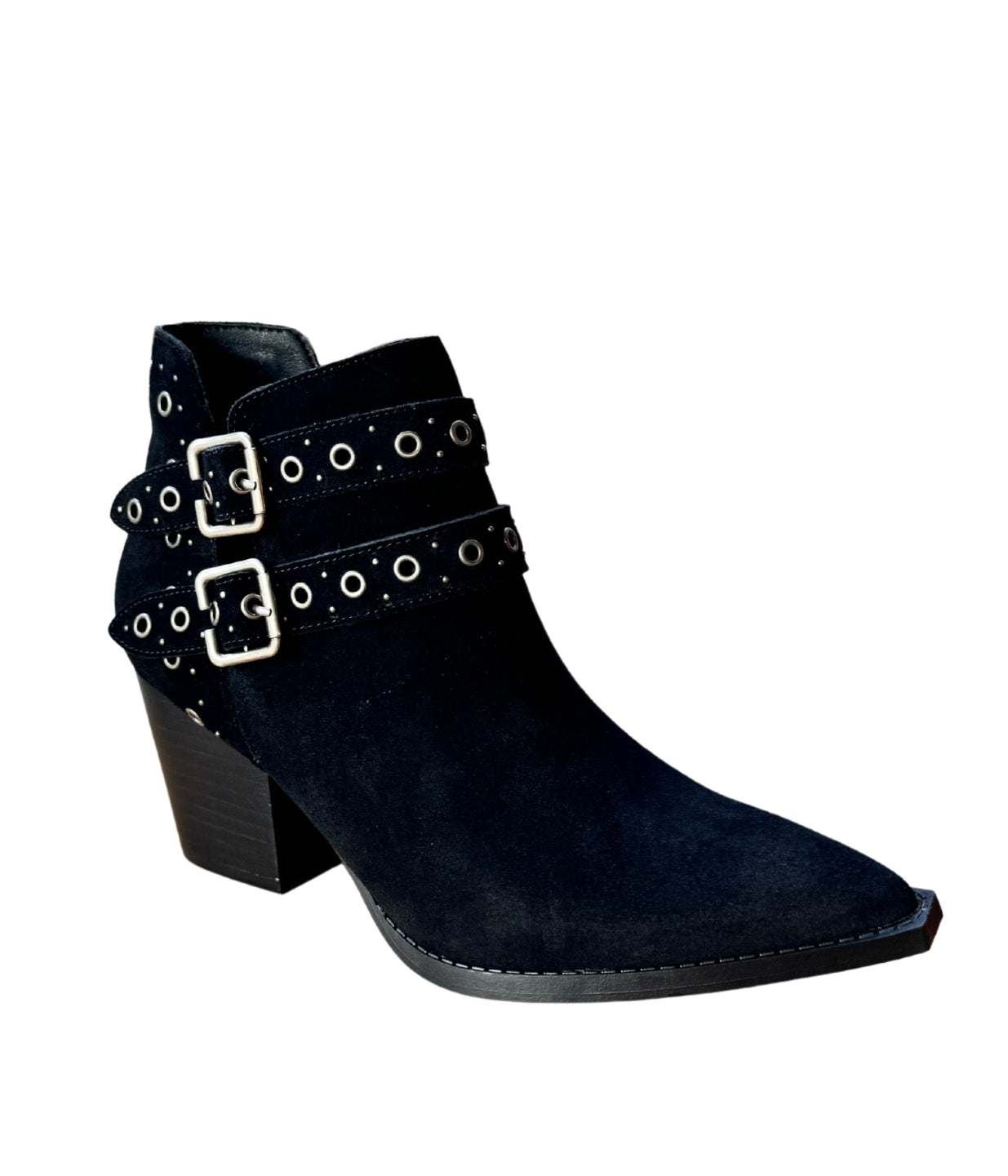 Elsa Leather Ankle Boot in Black MadreForte LLC