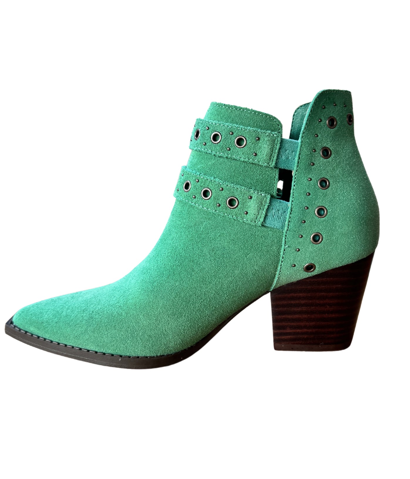 Elsa Leather Ankle Boot in Teal MadreForte LLC