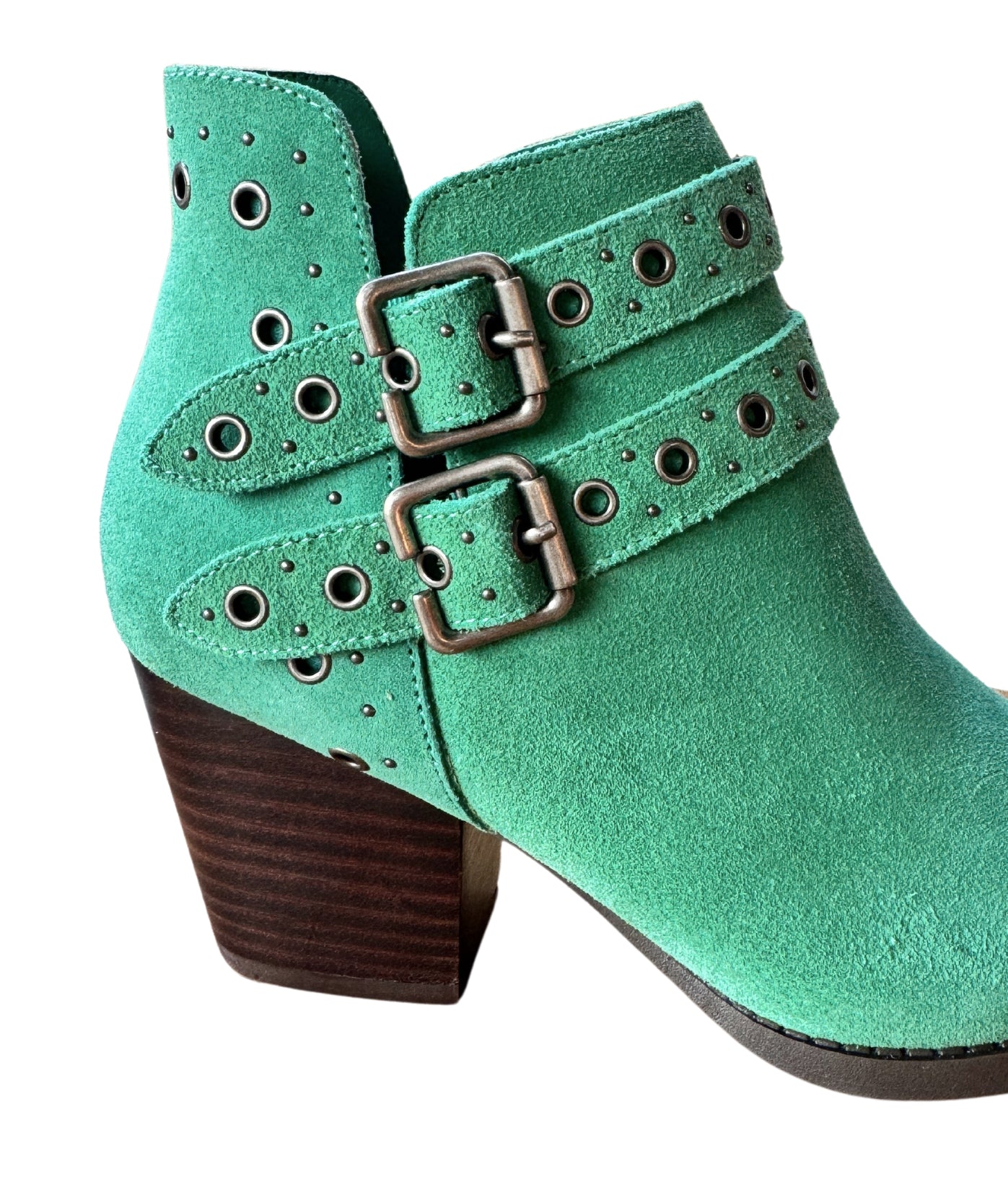 Elsa Leather Ankle Boot in Teal MadreForte LLC