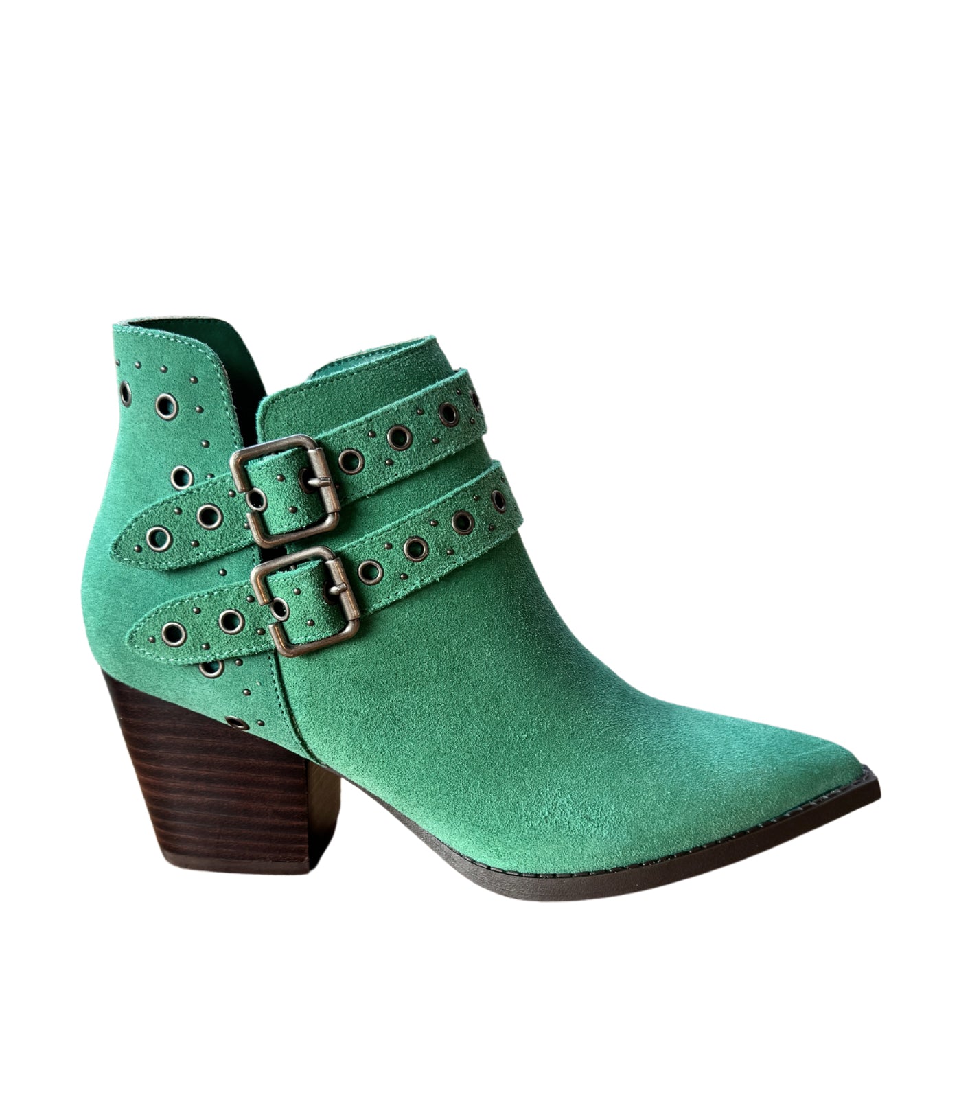 Elsa Leather Ankle Boot in Teal MadreForte LLC