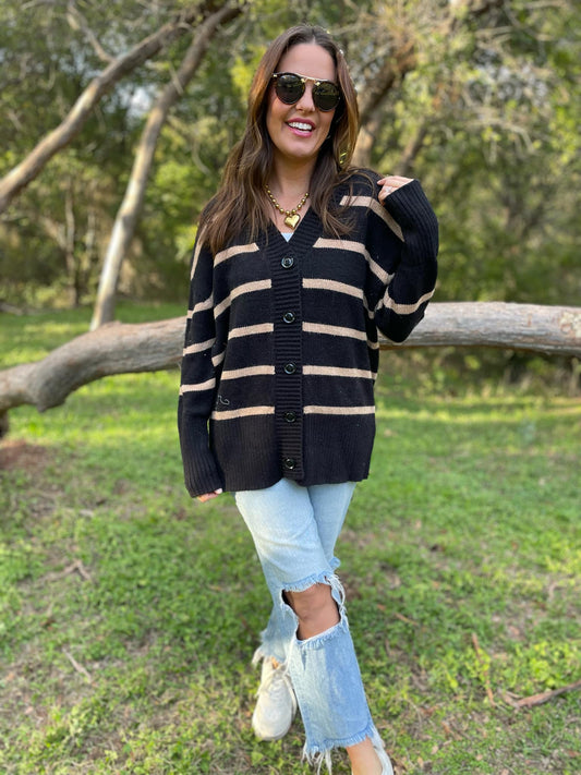 PREORDER: Brooks Striped Cardigan MadreForte LLC