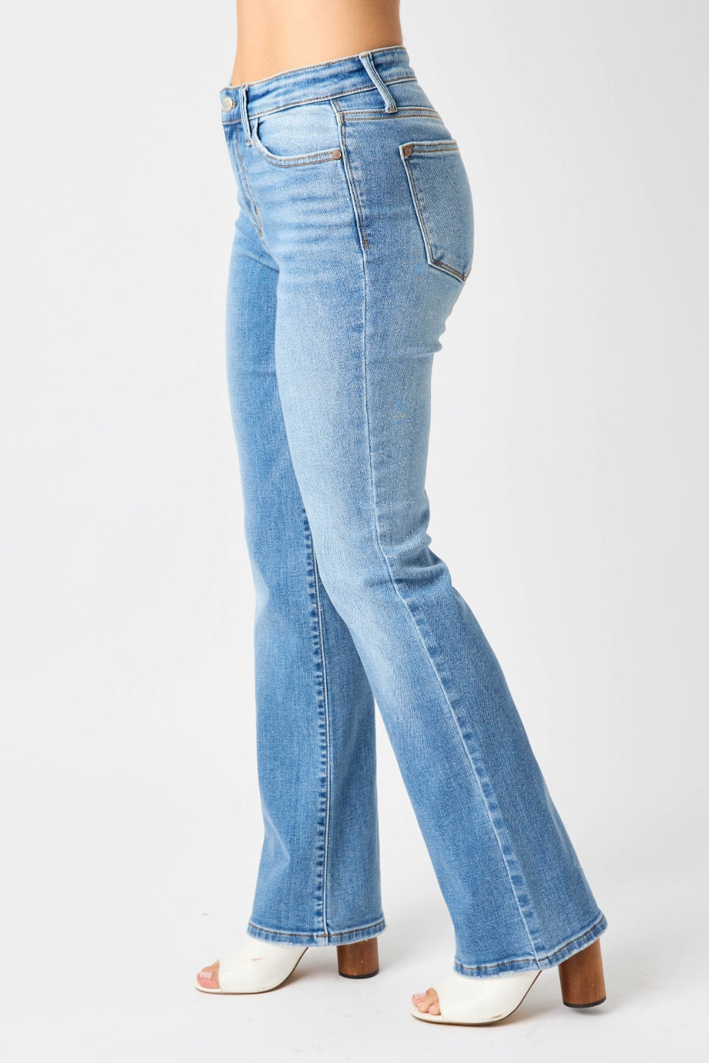 Judy Blue Full Size Mid-Rise Waist Straight Jeans MadreForte LLC