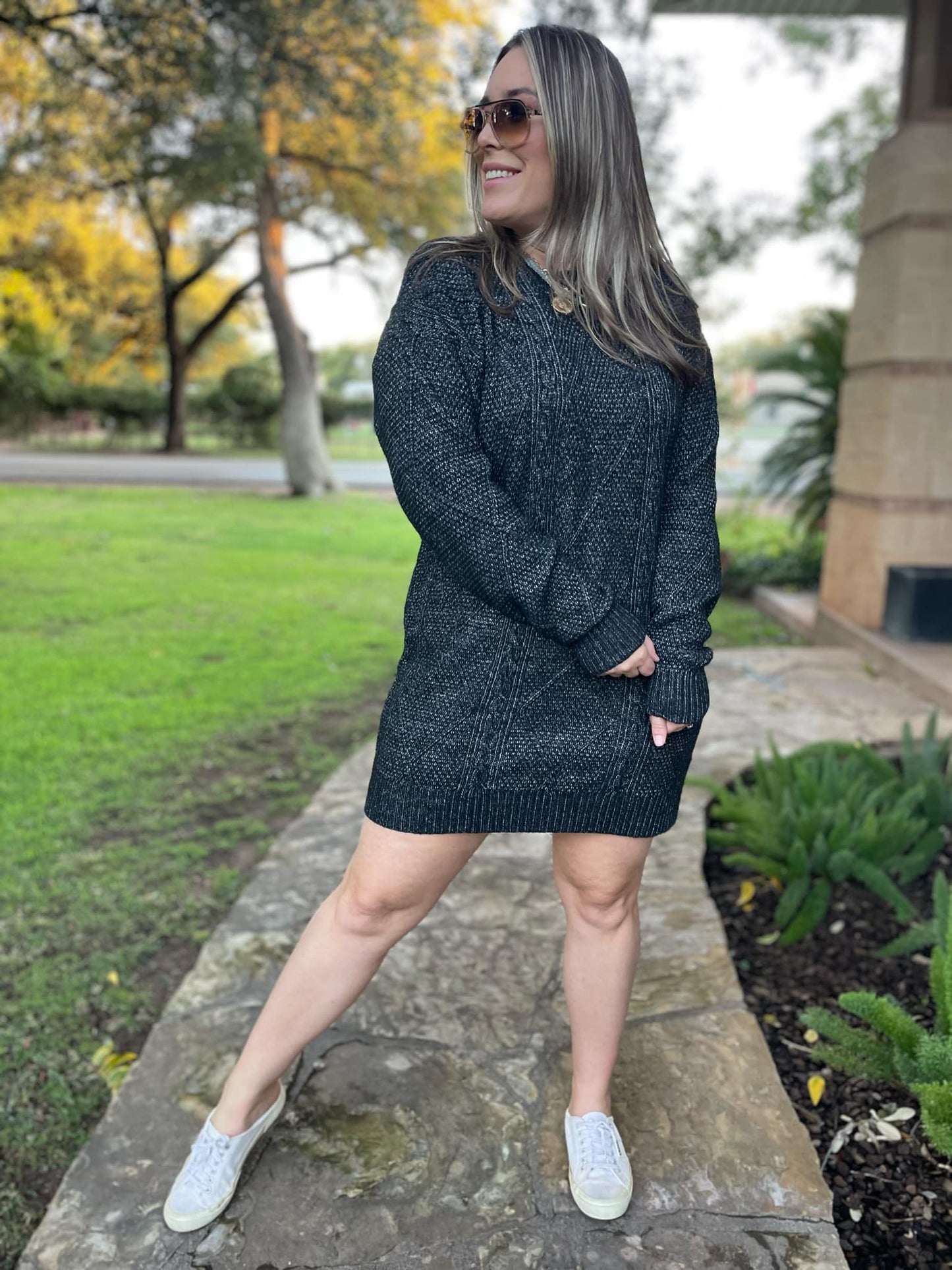 PREORDER: So Delightful Cable Knit Sweater Dress in Four Colors MadreForte LLC