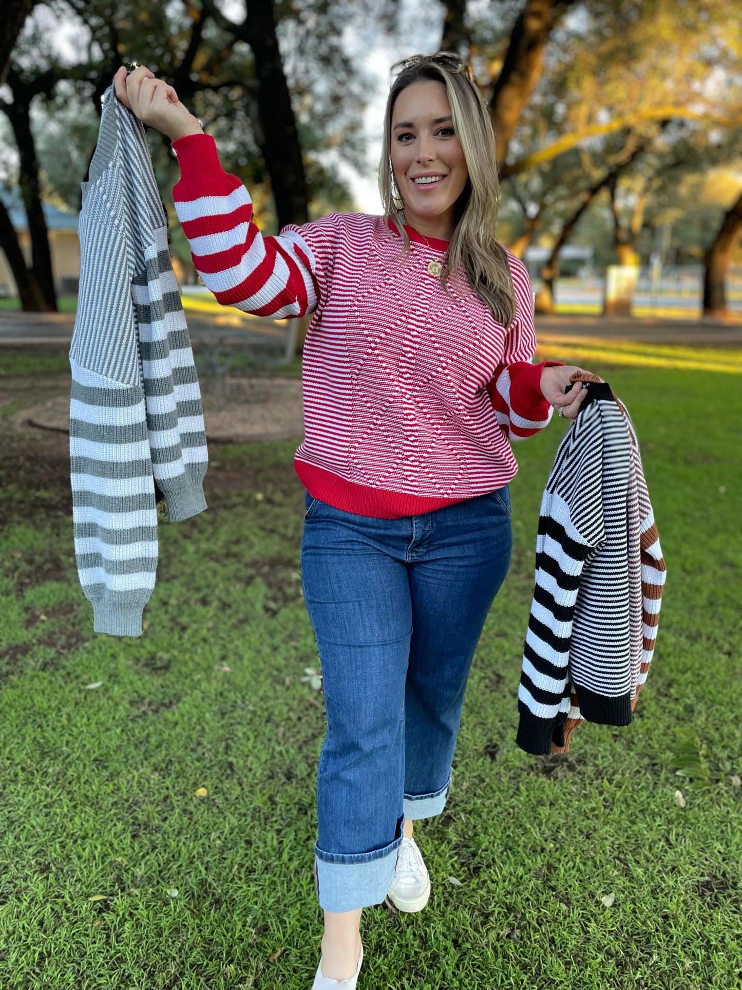 PREORDER: Aspen Striped Sleeve Sweater in Four Colors MadreForte LLC