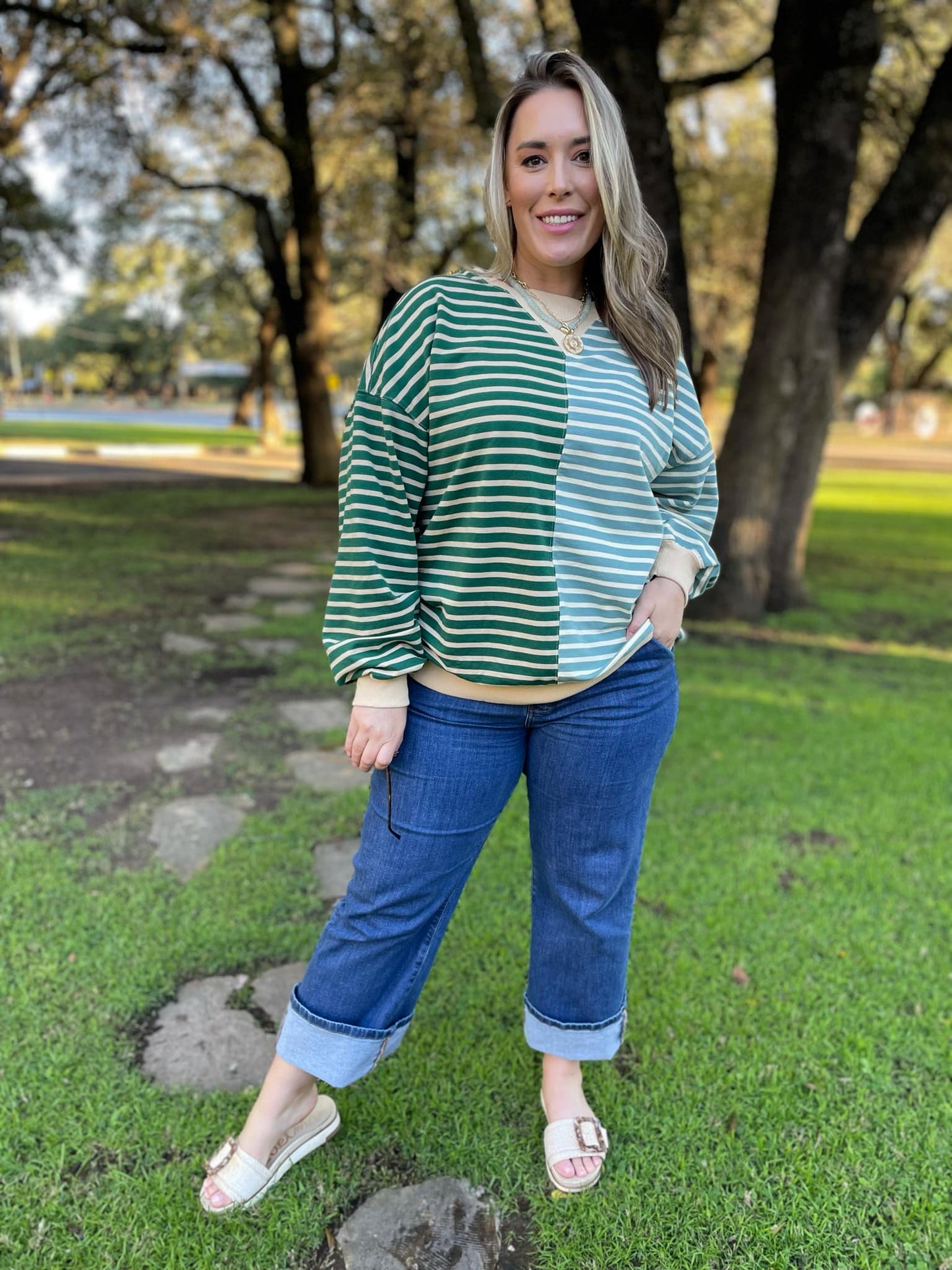 PREORDER: Step By Step Stripe Sweatshirt in Four Colors MadreForte LLC