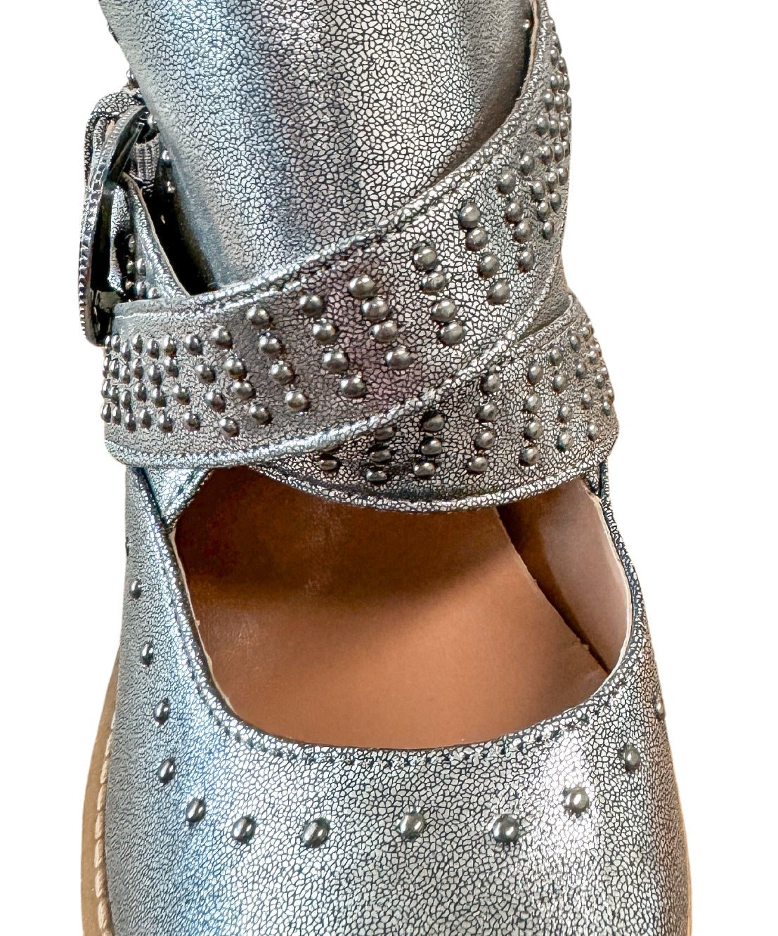 Fiona Ankle Boot in Silver MadreForte LLC