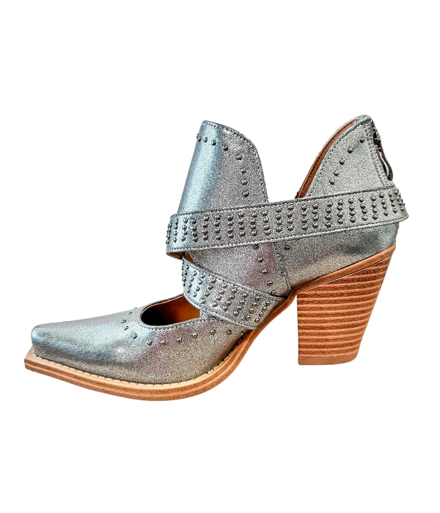 Fiona Ankle Boot in Silver MadreForte LLC