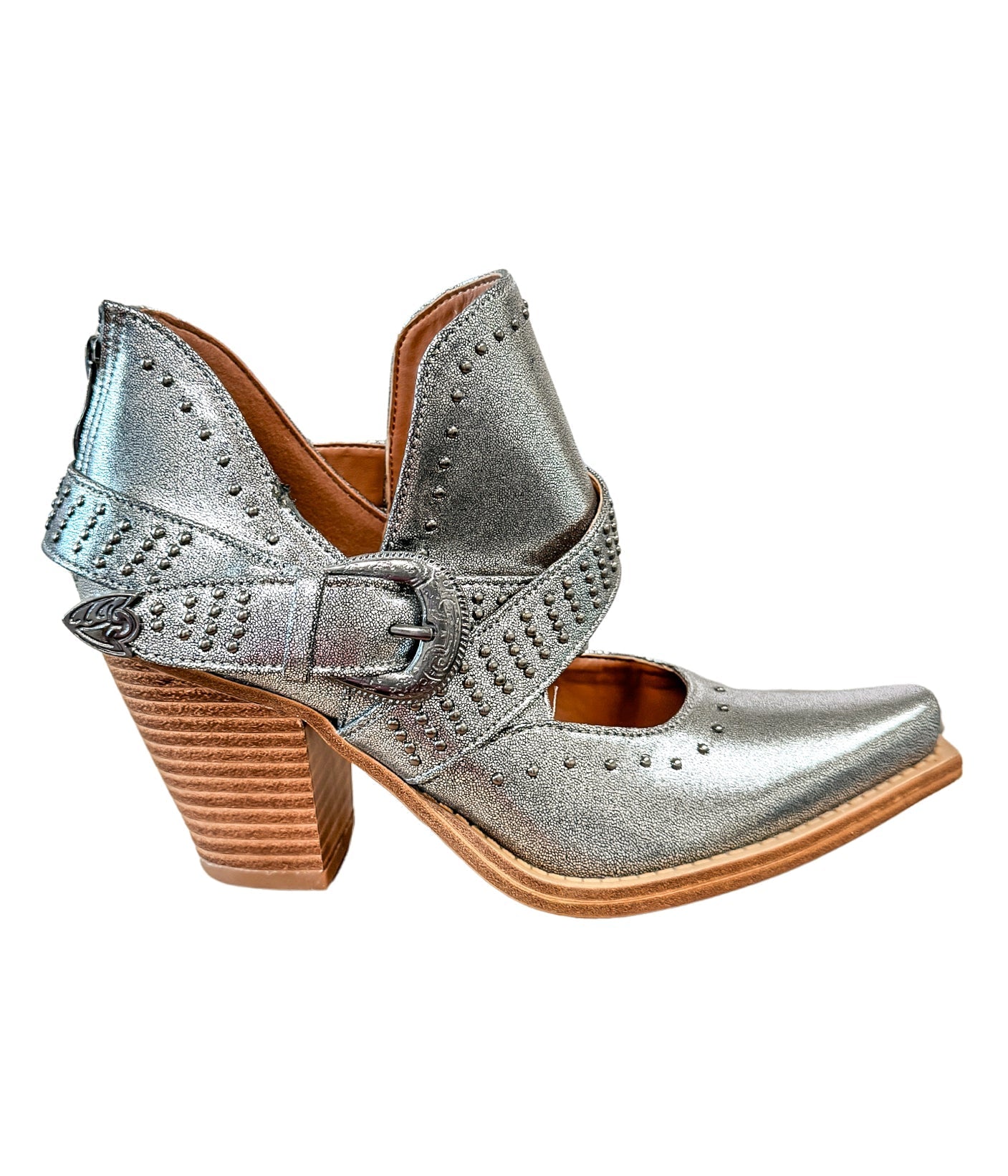 Fiona Ankle Boot in Silver MadreForte LLC