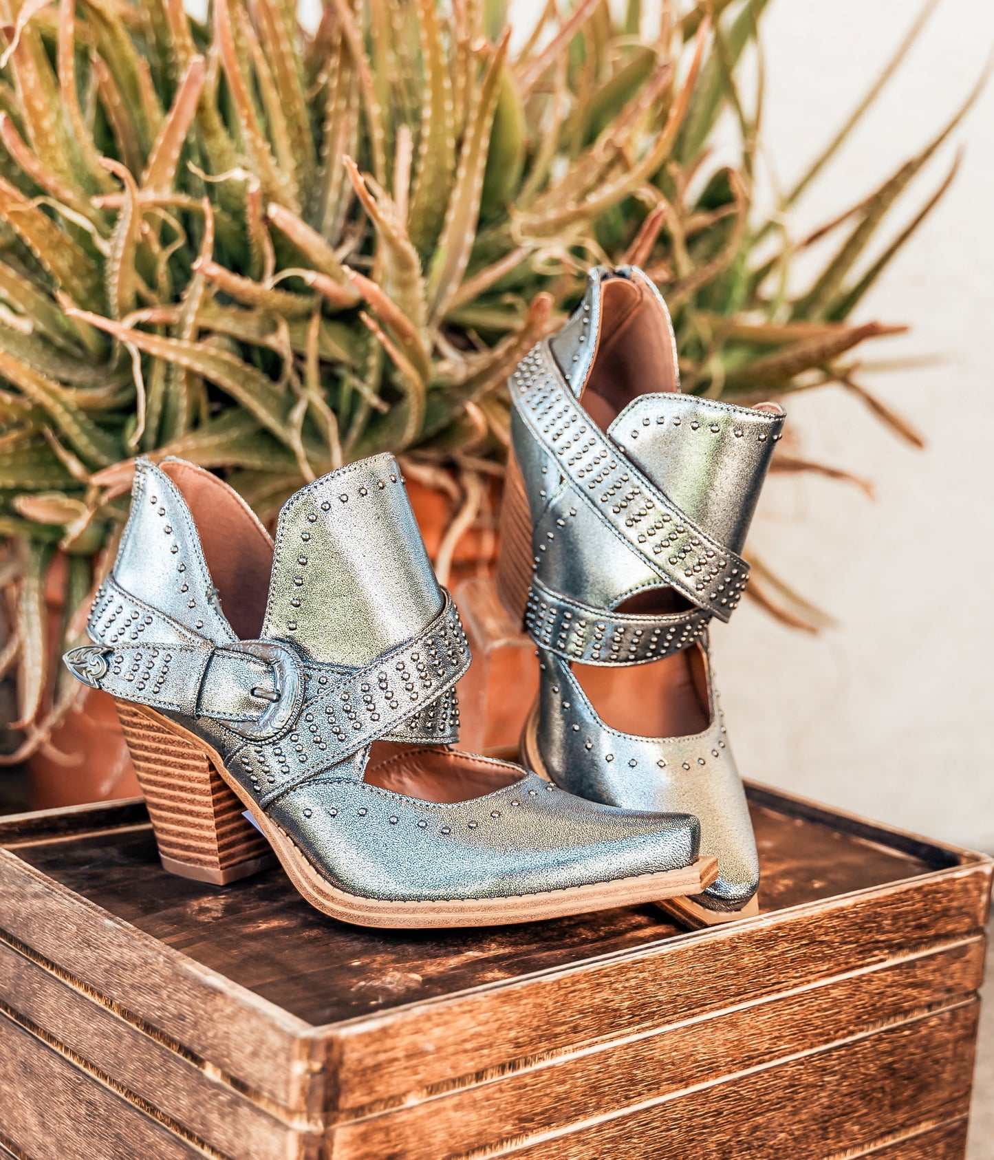 Fiona Ankle Boot in Silver MadreForte LLC